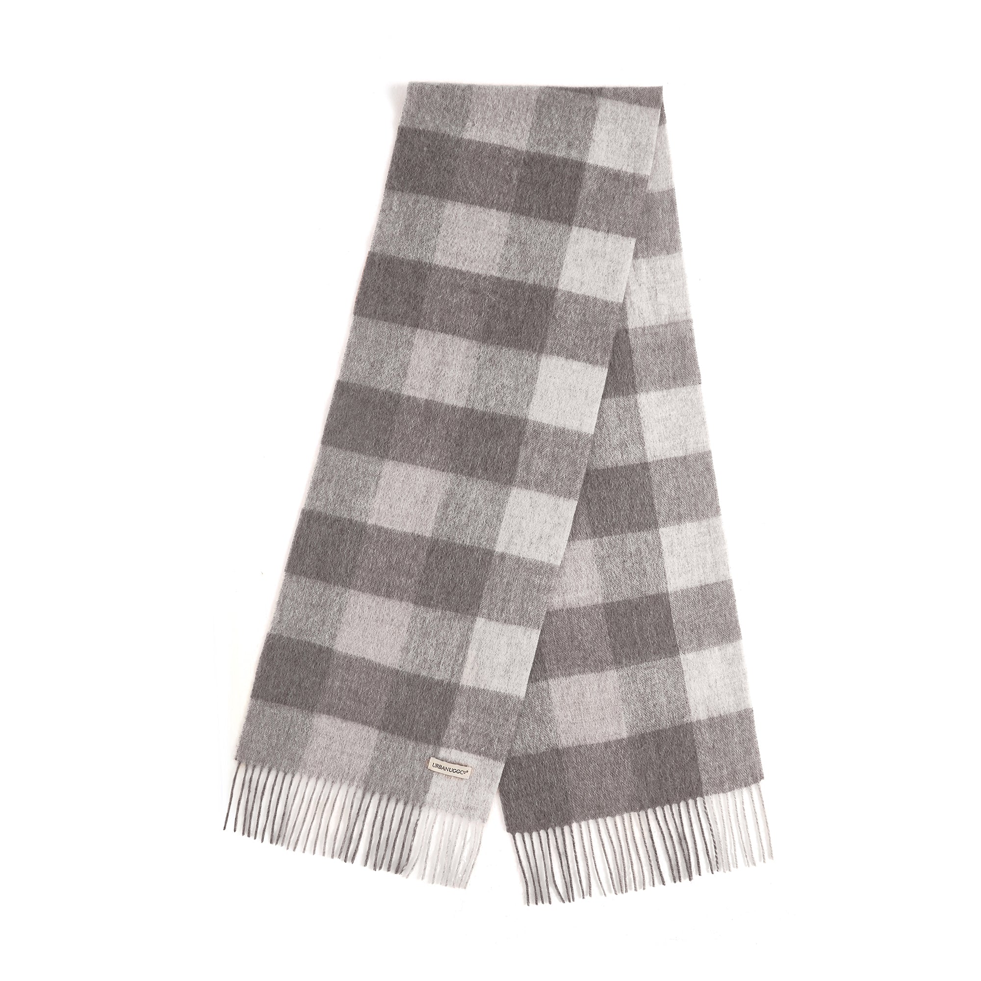 EverUgg Urban UGG tartan pure wool scarf with red and black plaid pattern, cozy and stylish accessory for cold weather.
