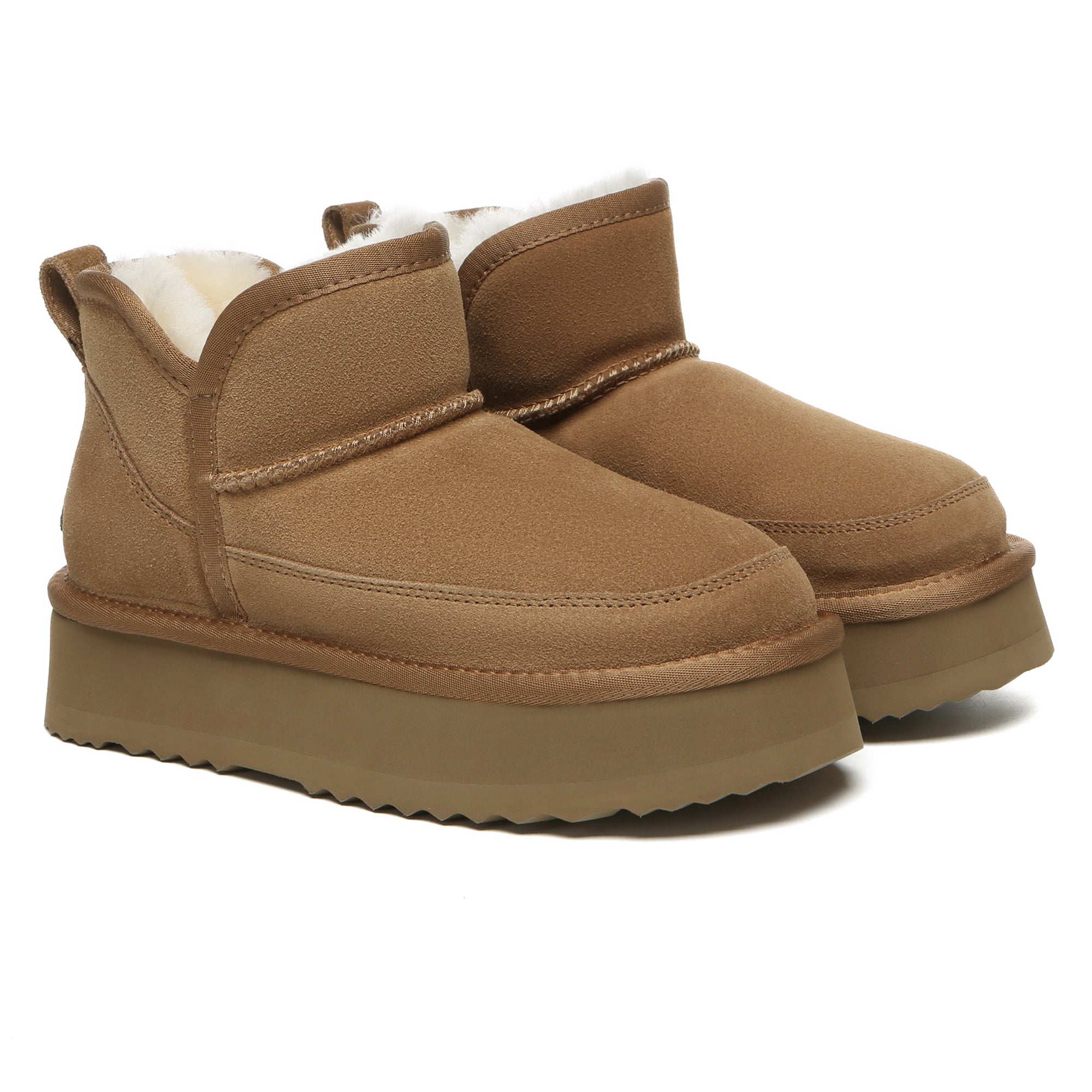 EverUgg V Ankle Ultra Mini Platform UGG Boots for women, featuring a sleek design with a chunky sole and ankle height, stylish footwear.