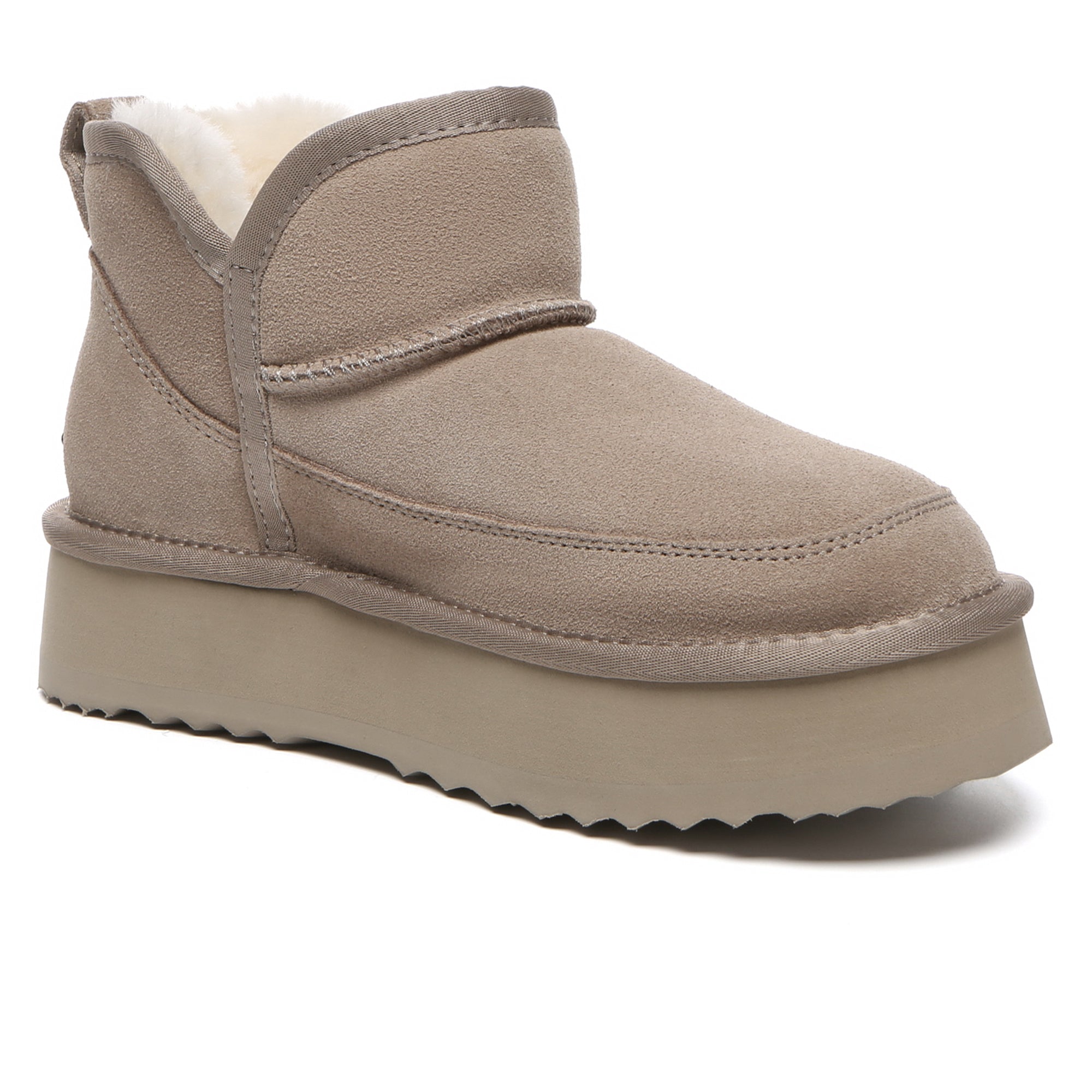 EverUgg V ankle ultra mini platform UGG boots for women, featuring a sleek design with a chunky sole and ankle height.