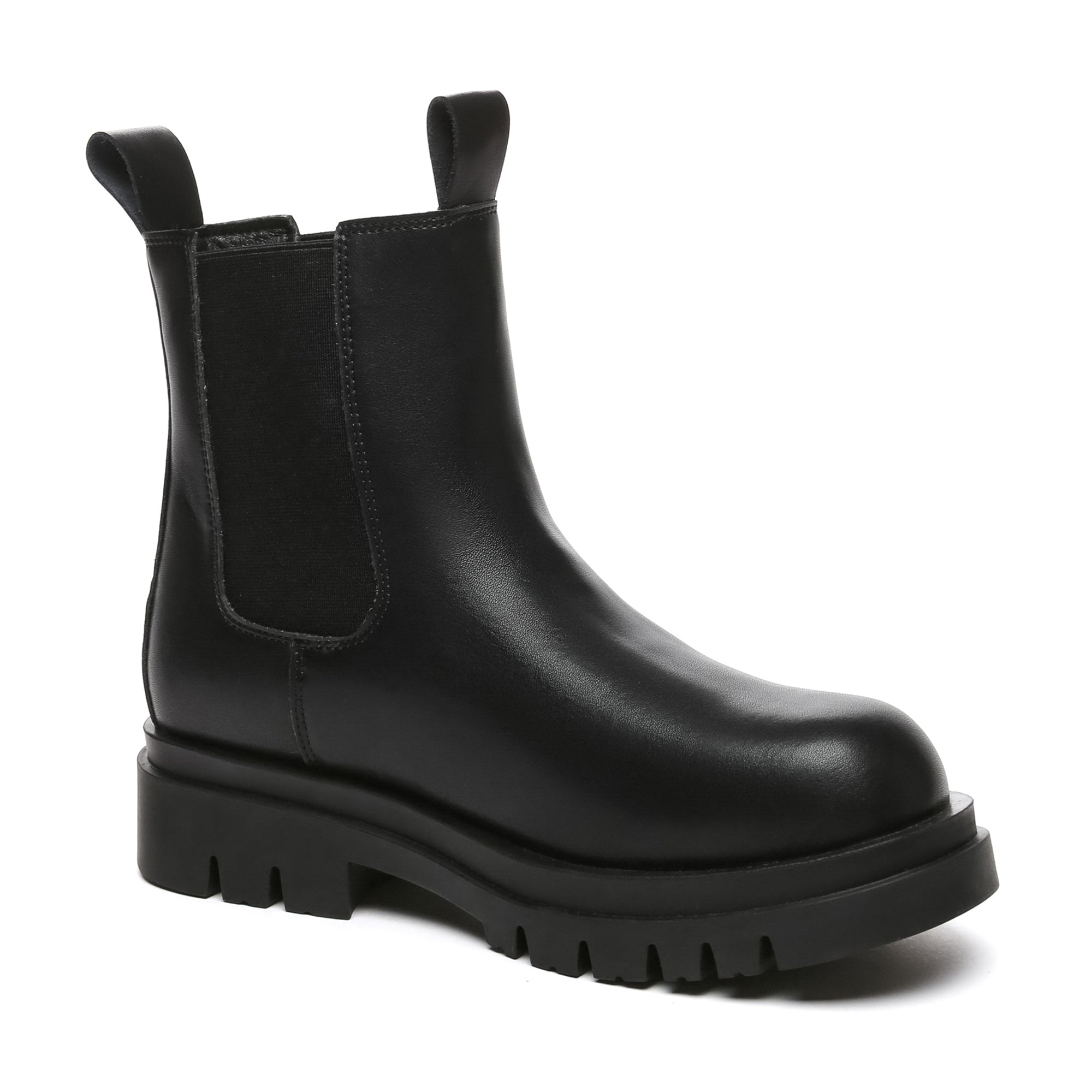 EverUgg Vania Leather Ankle Chunky Boots for women with stylish chunky heels and smooth leather finish.