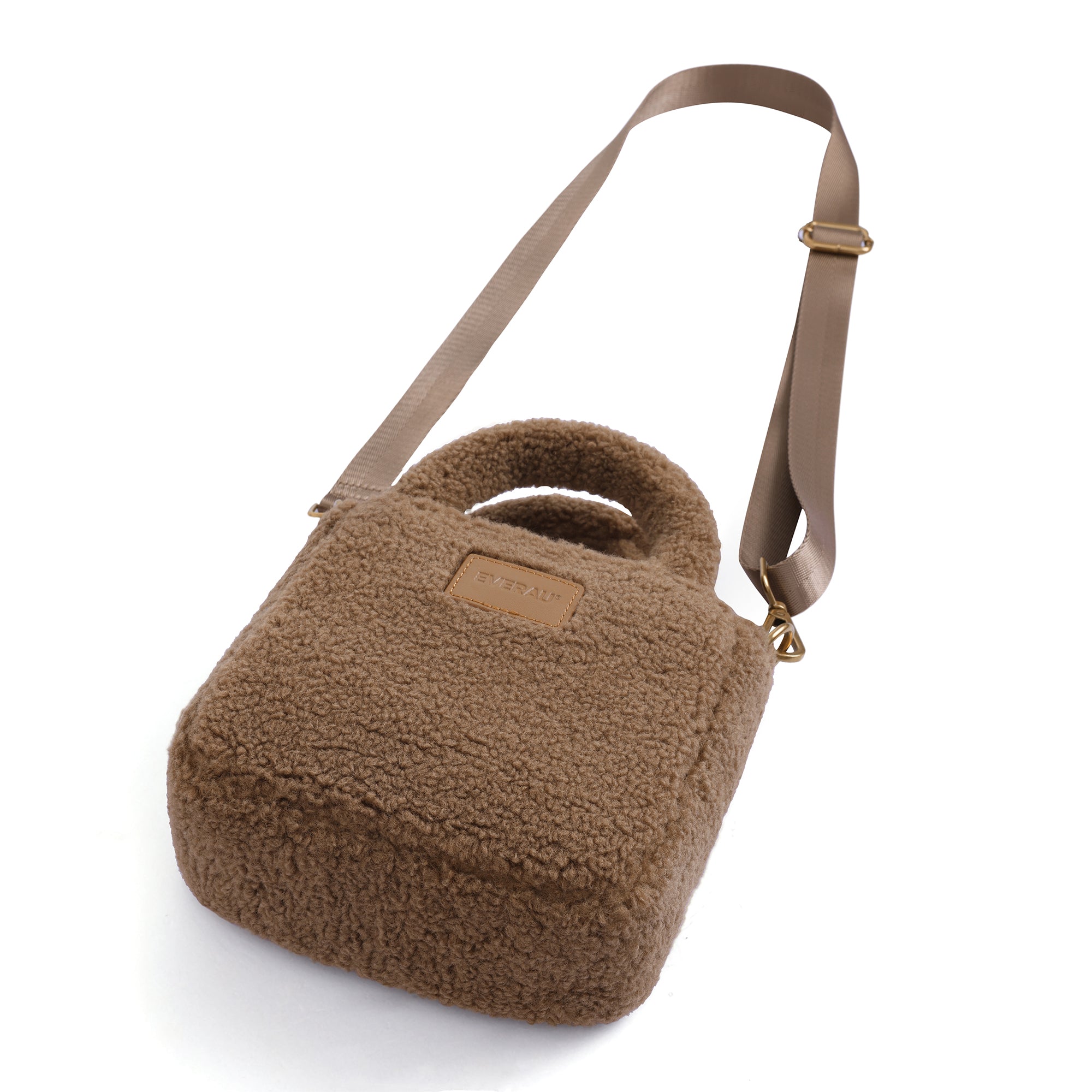 Vegan adjustable shoulder handbag from EverUgg with sleek design and compact size, ideal for accessories and everyday use.