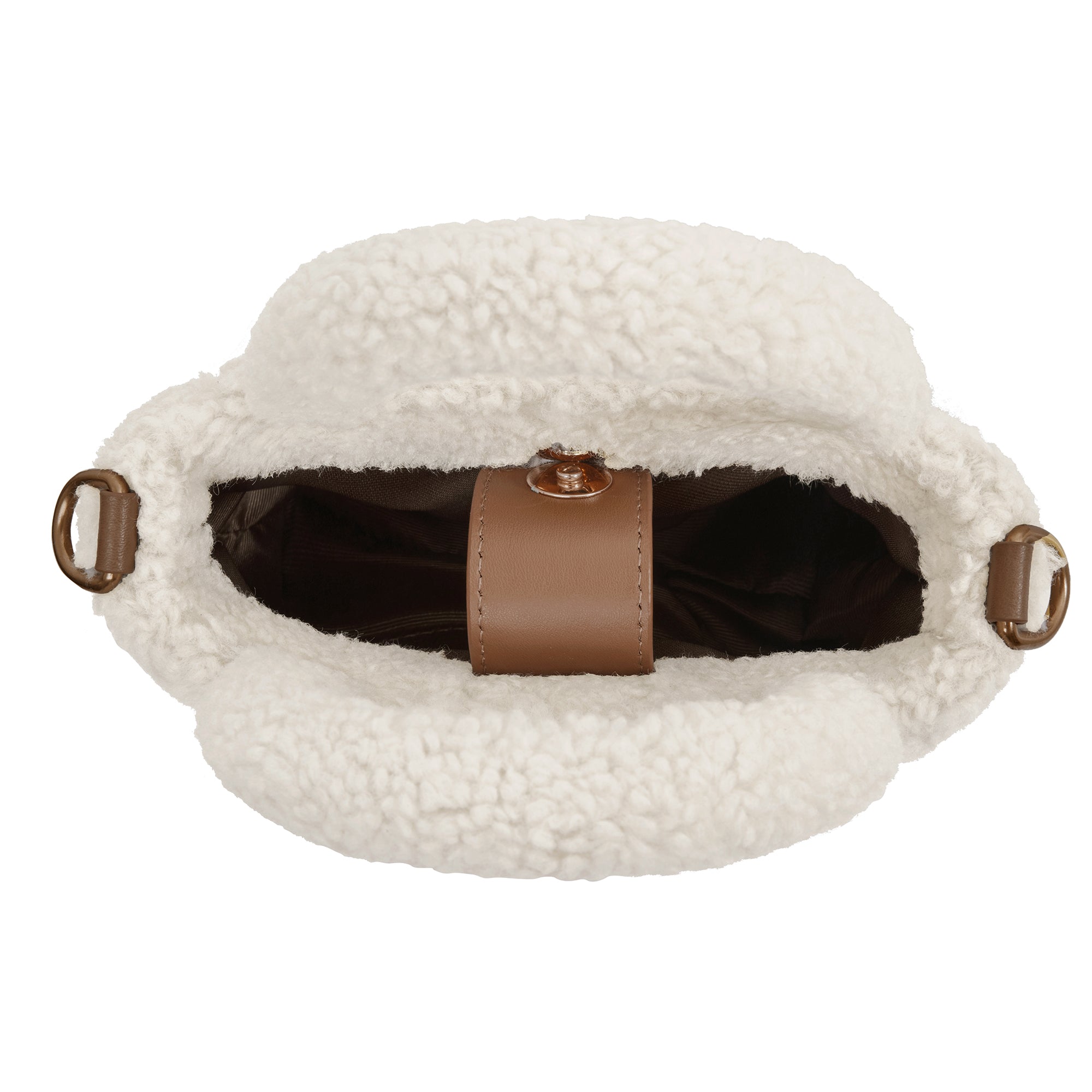 Cream vegan adjustable shoulder handbag by EverUgg, showing the stylish, soft leather accessory with a sleek strap design.