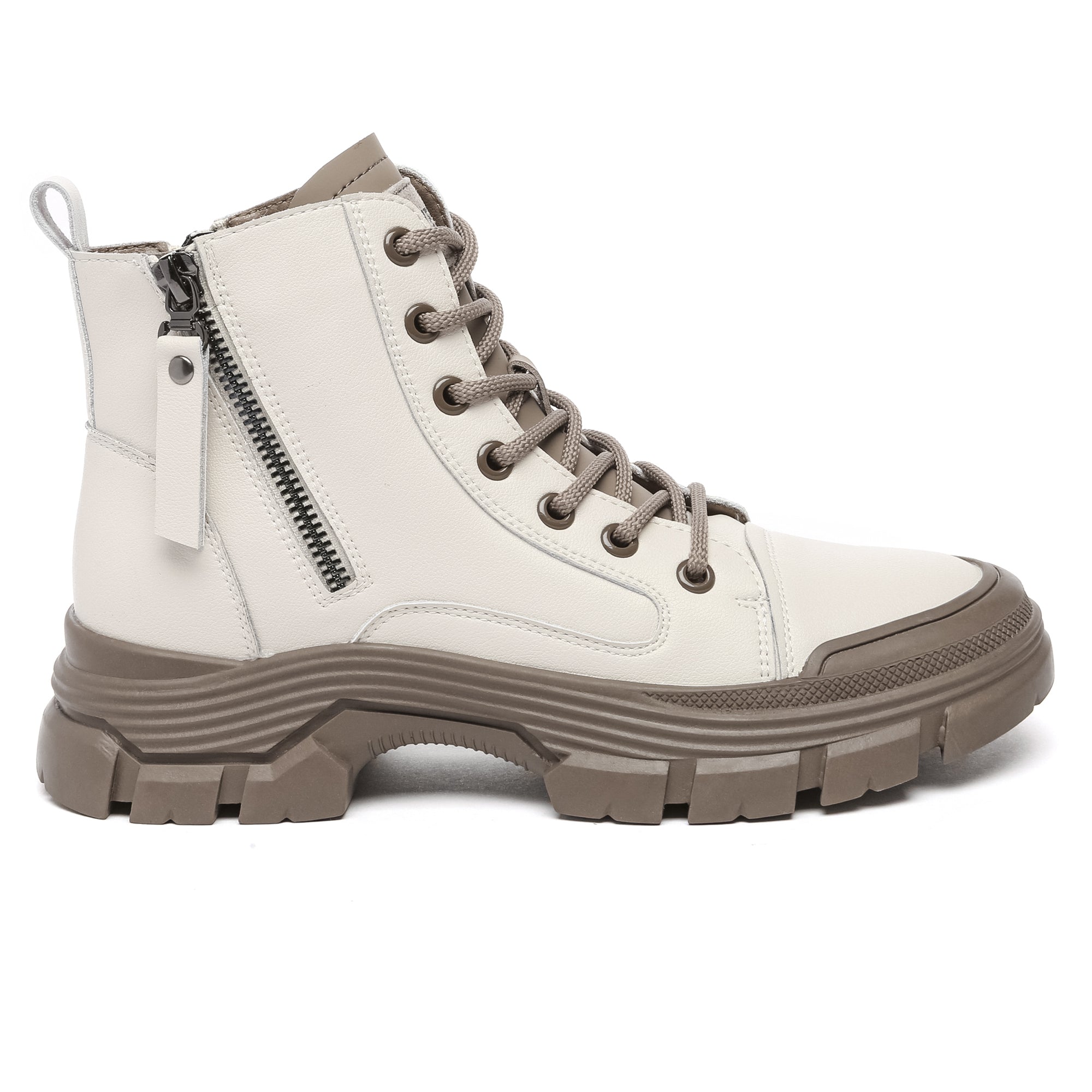 Leather Chunky Ankle Boots