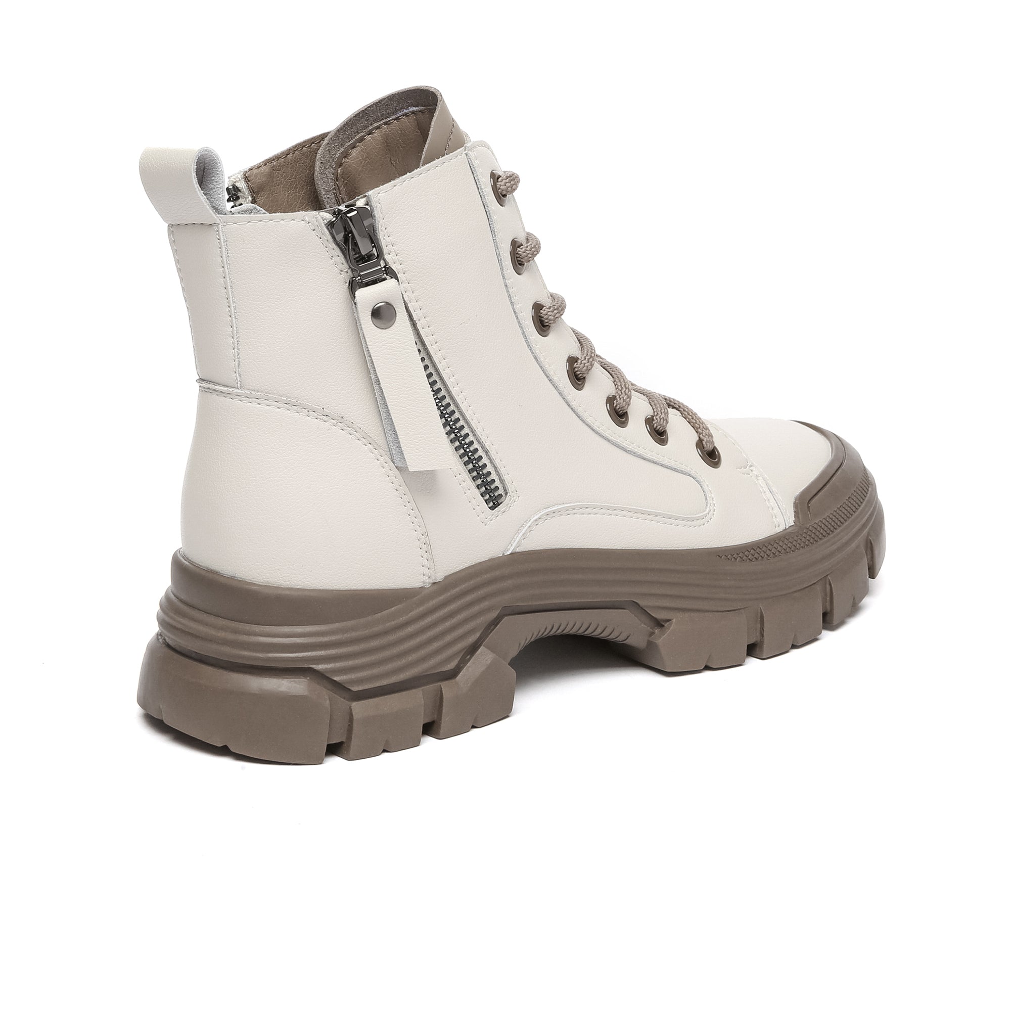 Leather Chunky Ankle Boots