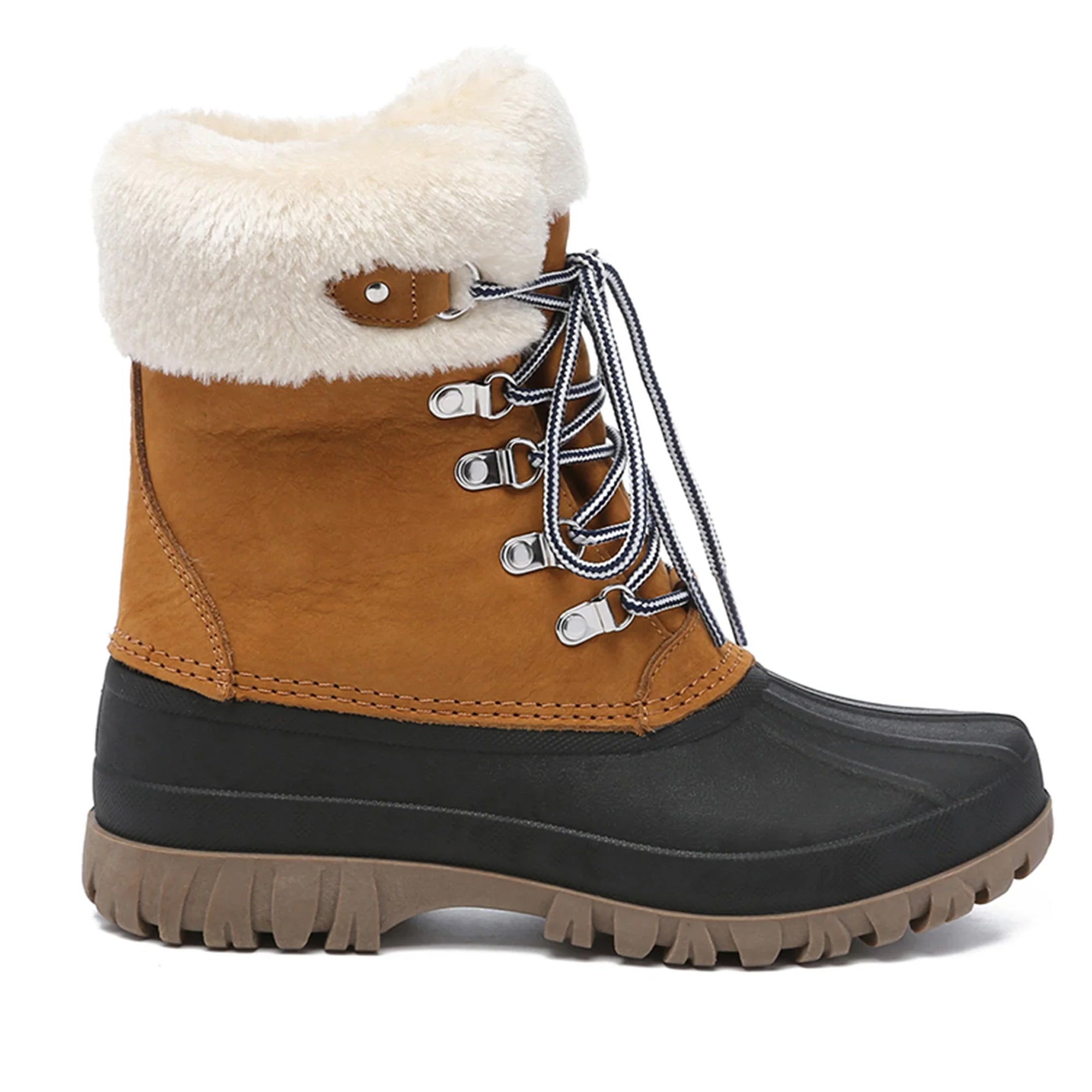 Women’s EverUgg Lace-up Perisher Snow Boots with insulated design and rugged soles for winter outdoor wear.