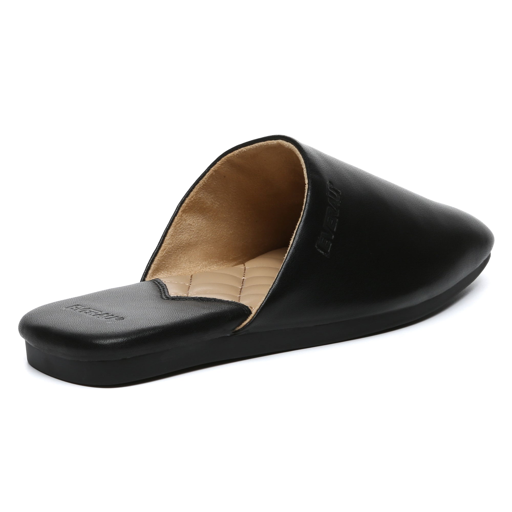 Women’s leather mules flats by EverUgg, stylish slip-on shoes with a smooth leather finish and comfortable flat sole.