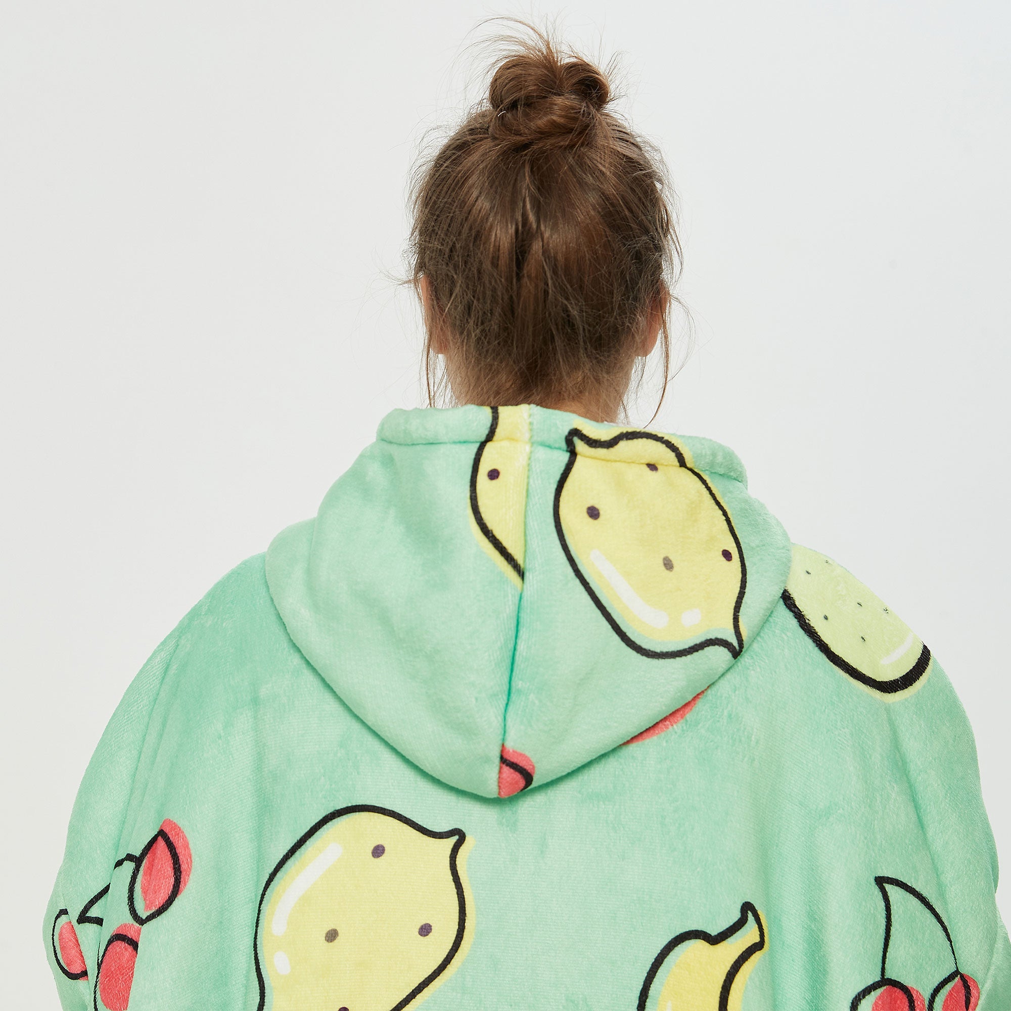 Fruits Green Hoodie Blanket