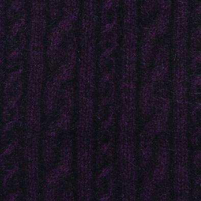 Cable Pattern Possum Merino Scarf - Grape