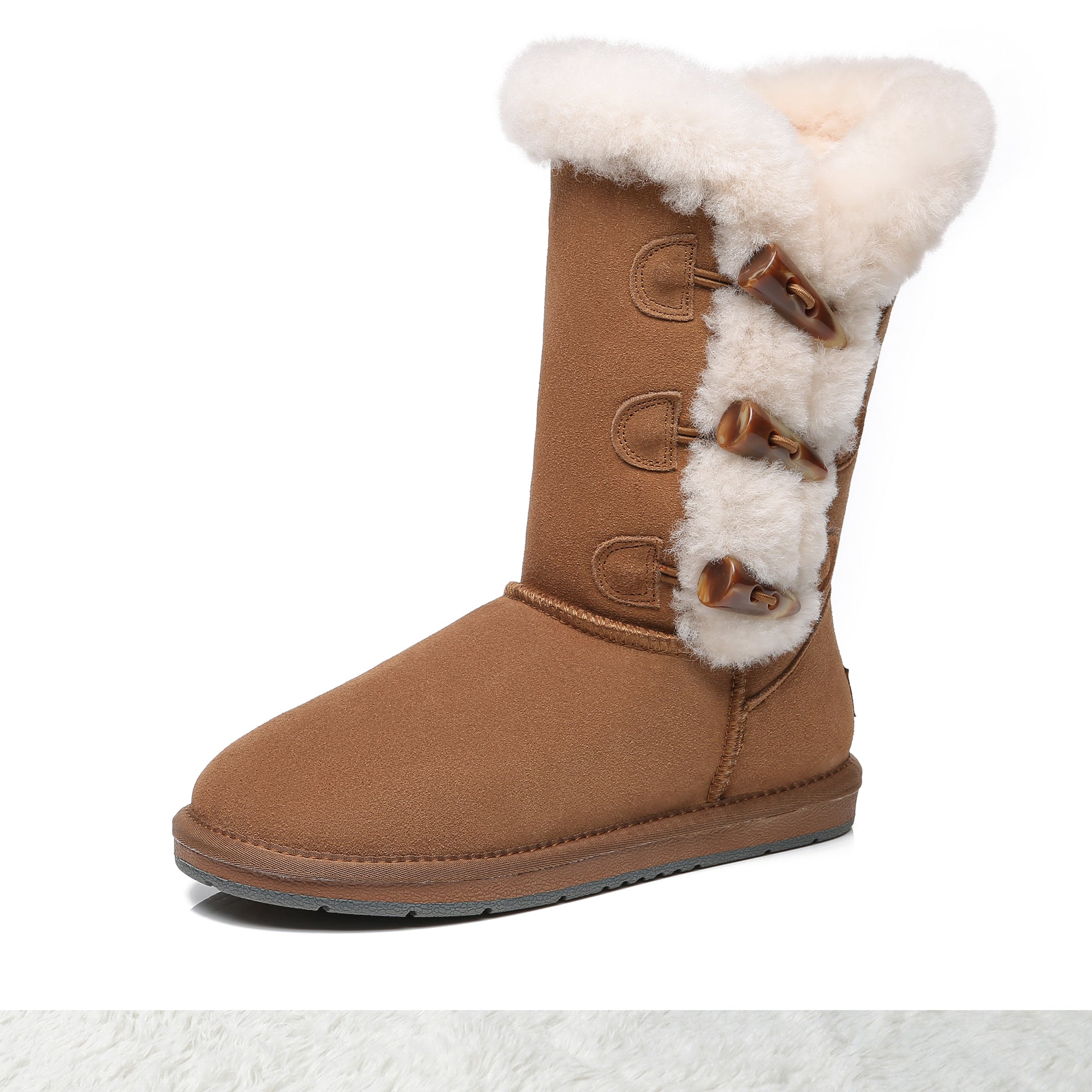 Tall 3-Buttons Toggle UGG Boots