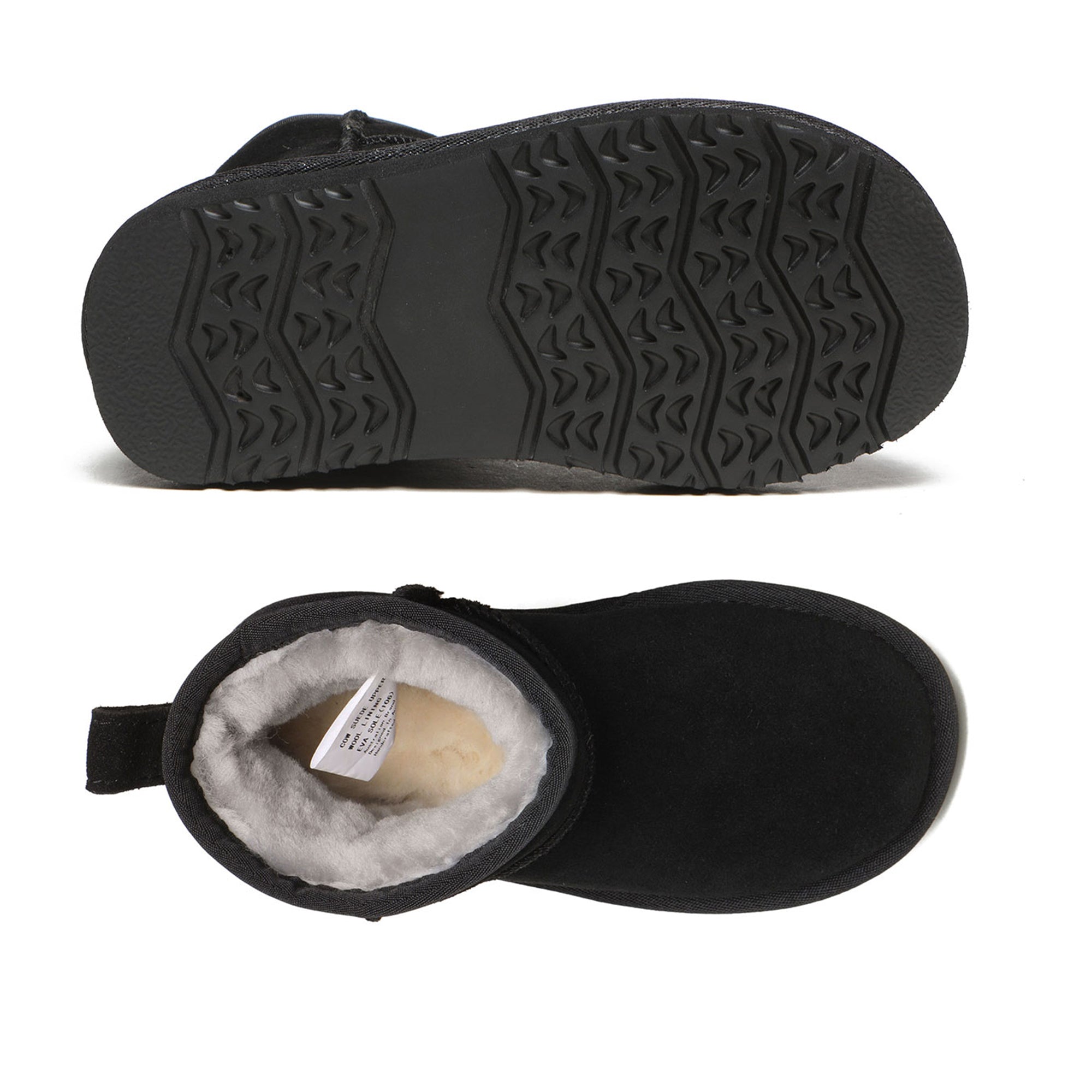 Classic mini kids UGG boots by EverUgg featuring soft sheepskin lining and durable suede exterior, designed for comfort and warmth.