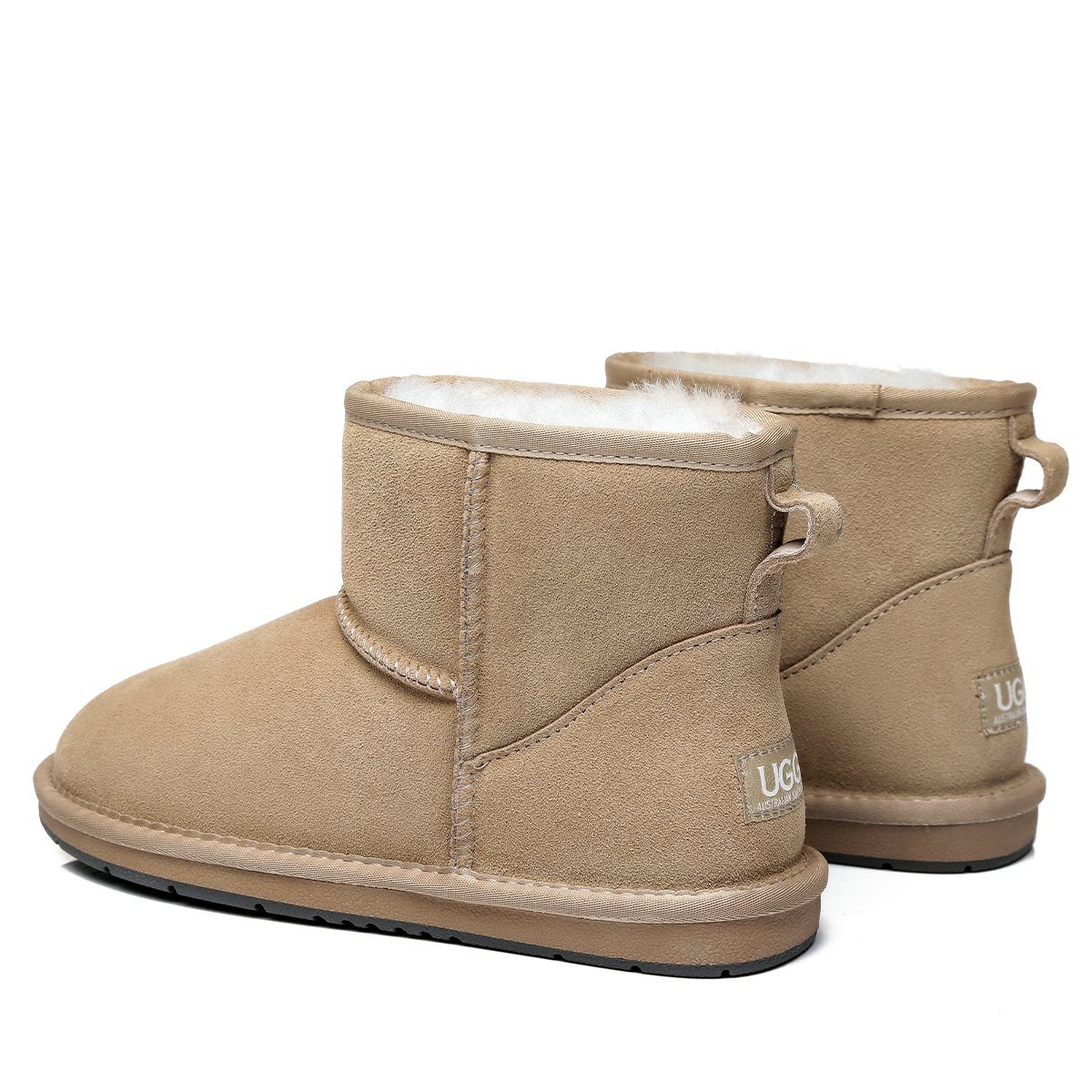 EverUgg Classic Mini UGG Boots in special suede colors, featuring cozy design and ankle height for women's casual winter wear.