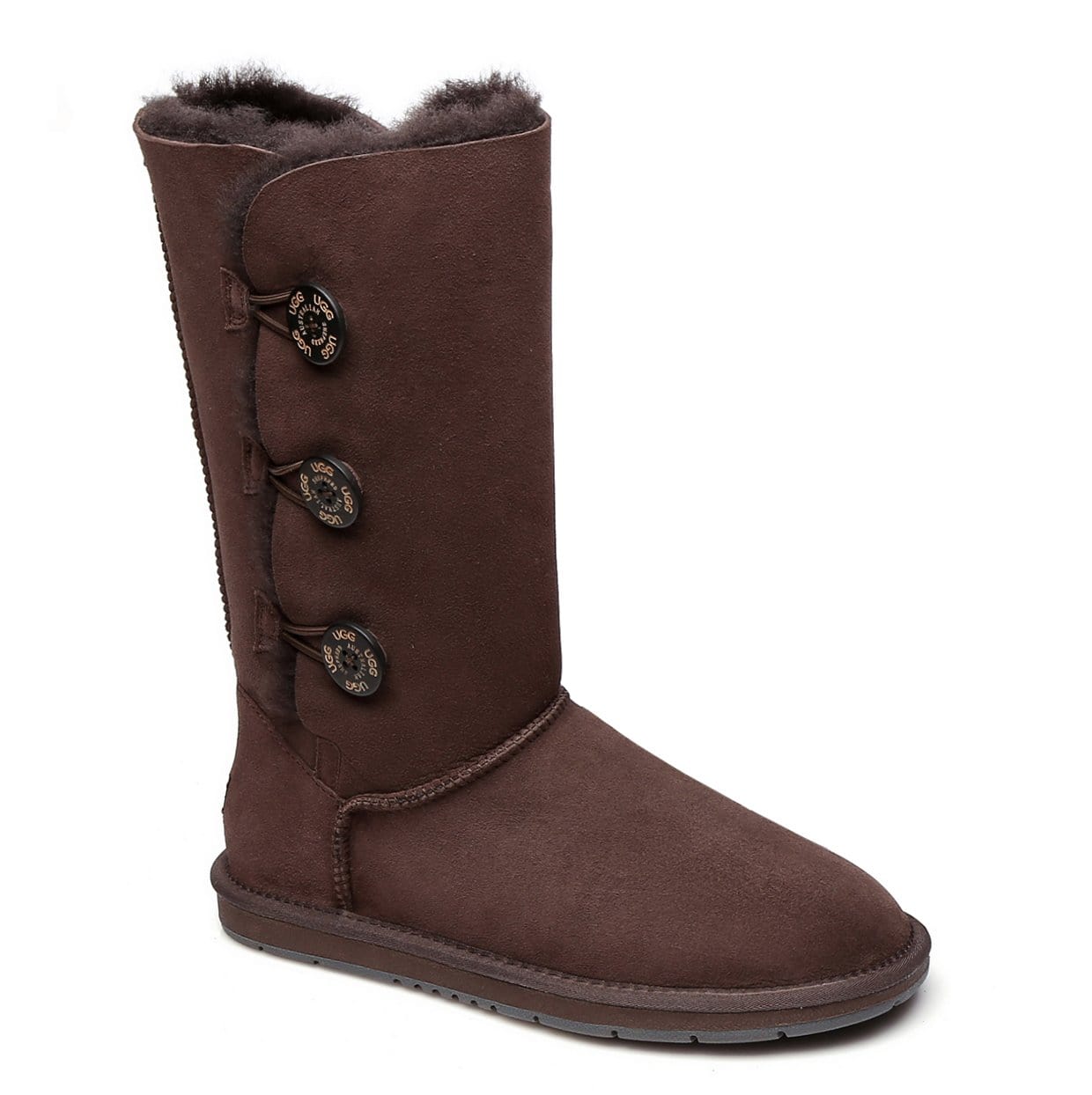 EverUgg Classic Tall 3-Button UGG Boots for women, featuring a tall design with three button accents and plush sheepskin interior.
