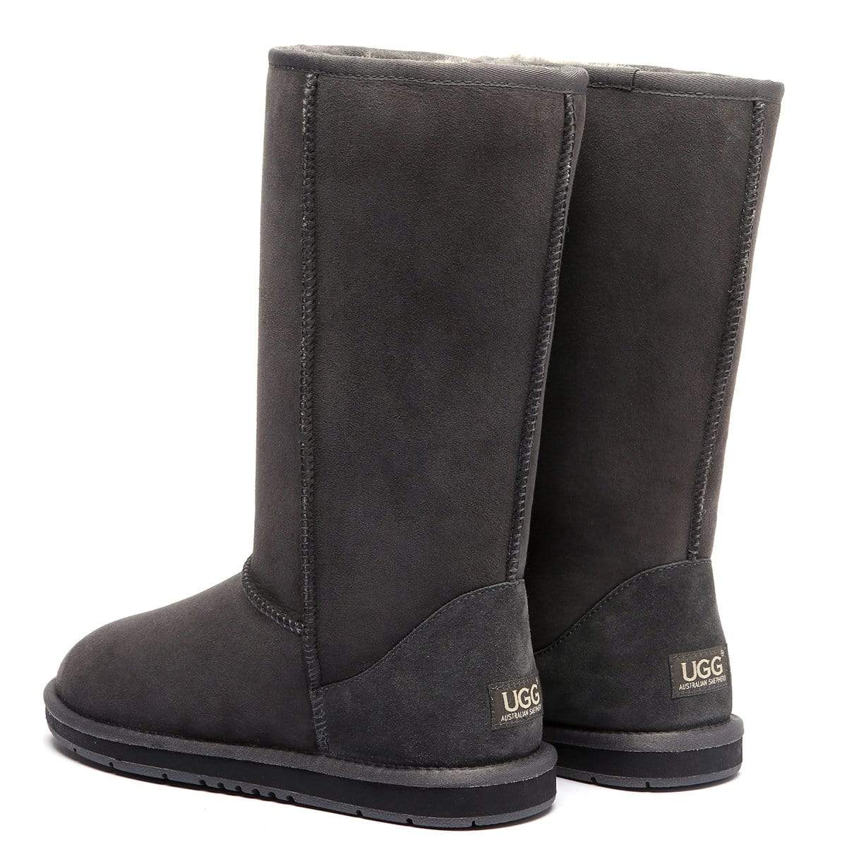EverUgg Classic Tall UGG Boots for women, cozy sheepskin-lined winter shoes with a tall, plush design.