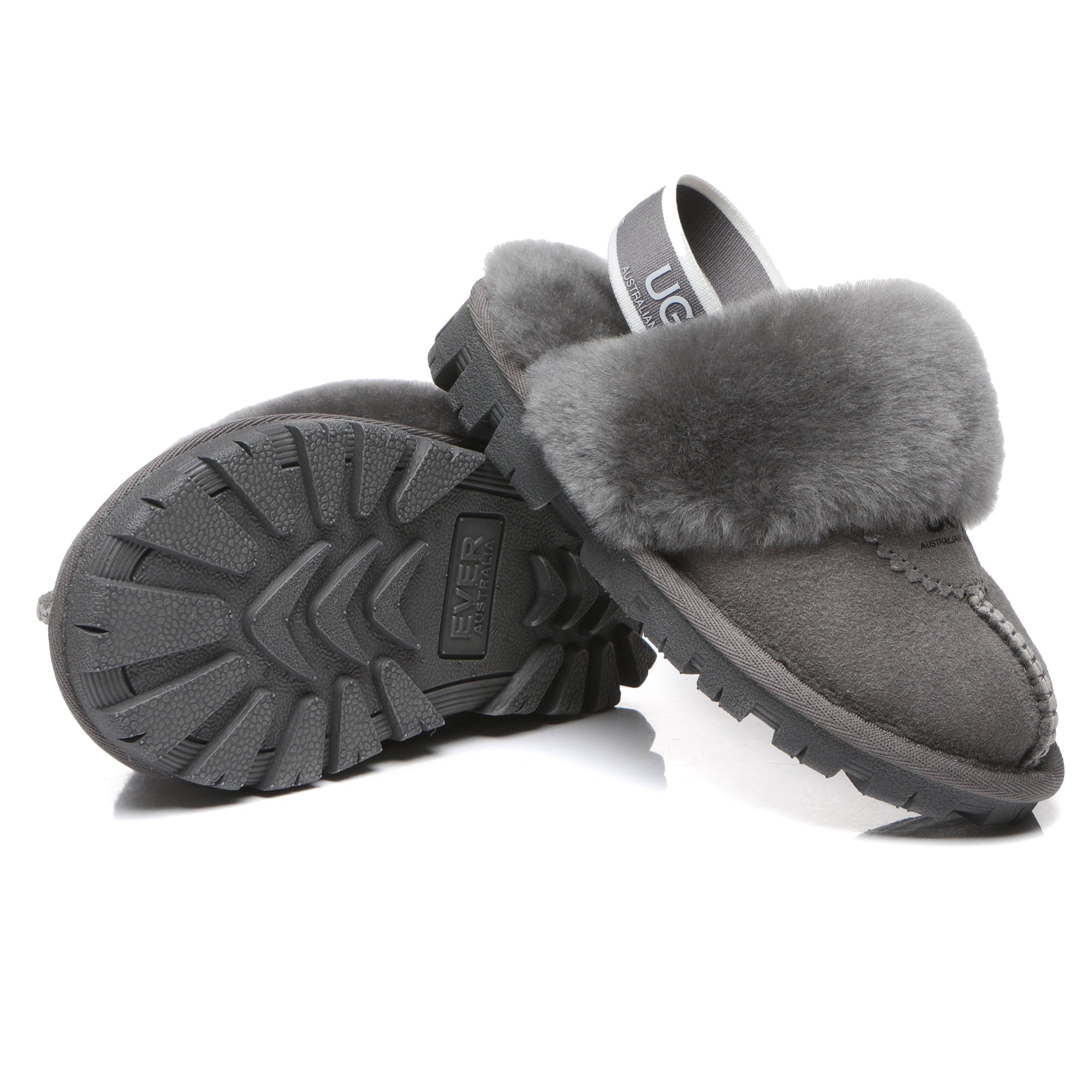 EverUgg Harper Kids UGG slippers with soft plush lining and cozy design for comfortable children’s footwear.