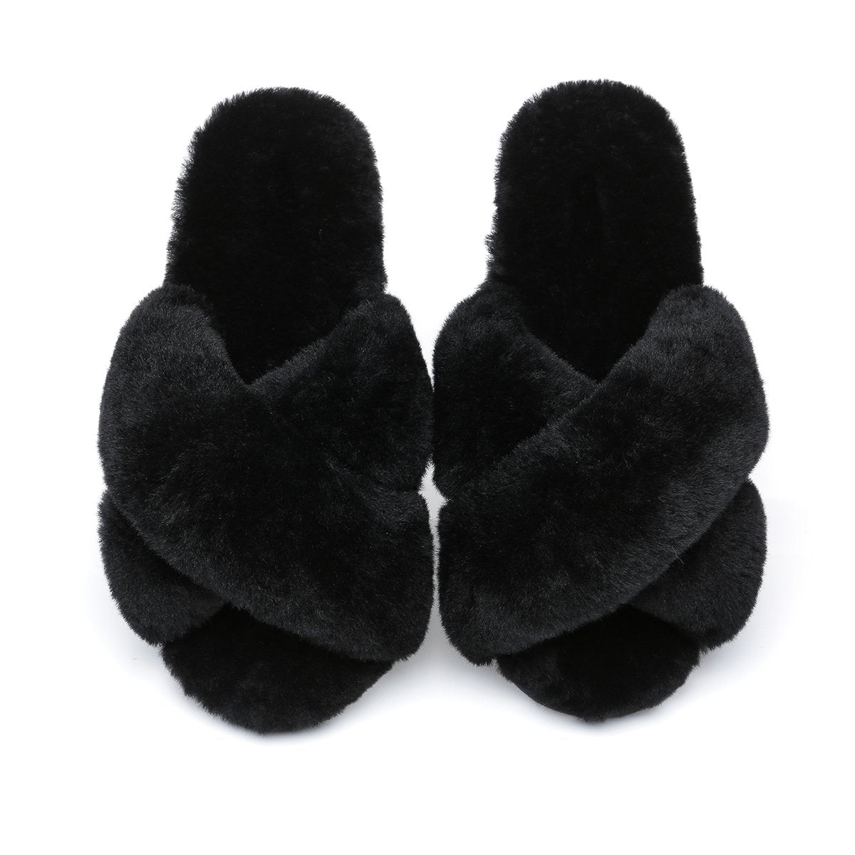 EverUgg Premium Cross Fluff Slides for women, featuring soft, plush cross-fluff design and comfortable slide style.