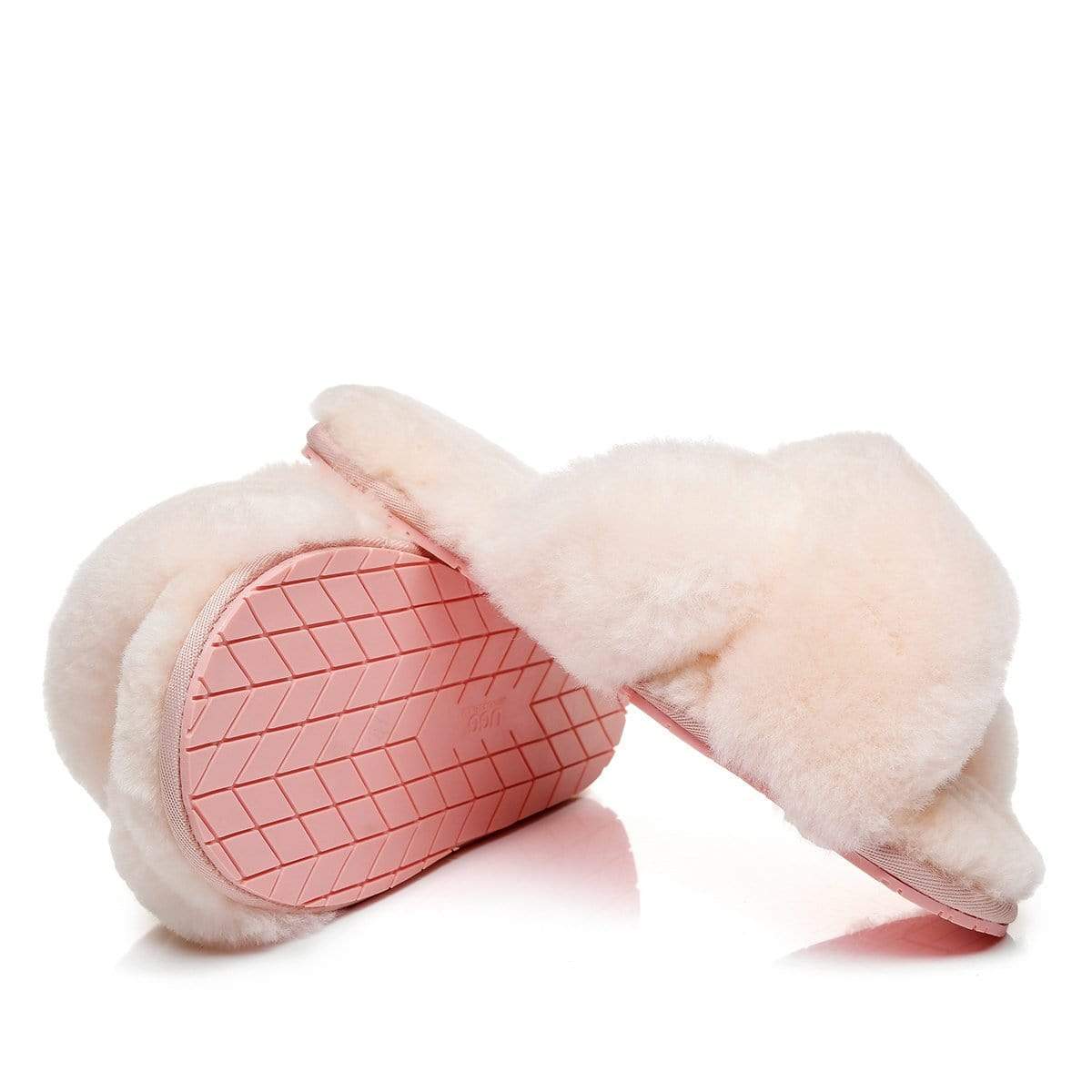 EverUgg Premium Cross Fluff Slides for women, cozy slippers with soft fluffy cross straps, ideal for casual comfort.