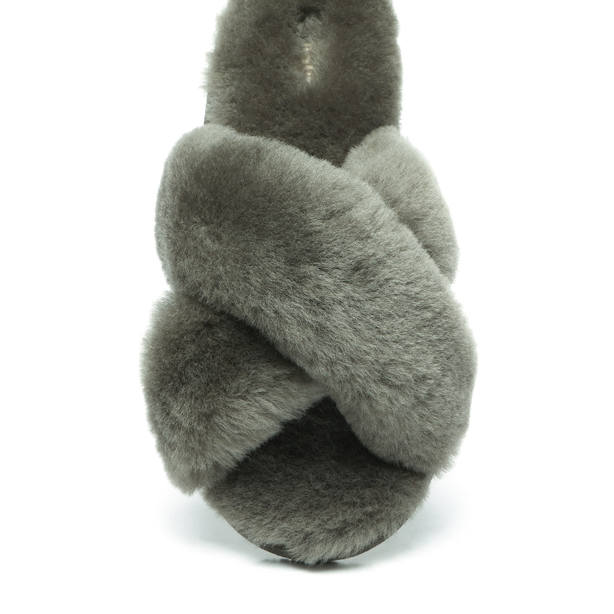EverUgg Premium Cross Fluff Slides for women, featuring soft plush cross straps and comfortable slip-on design.