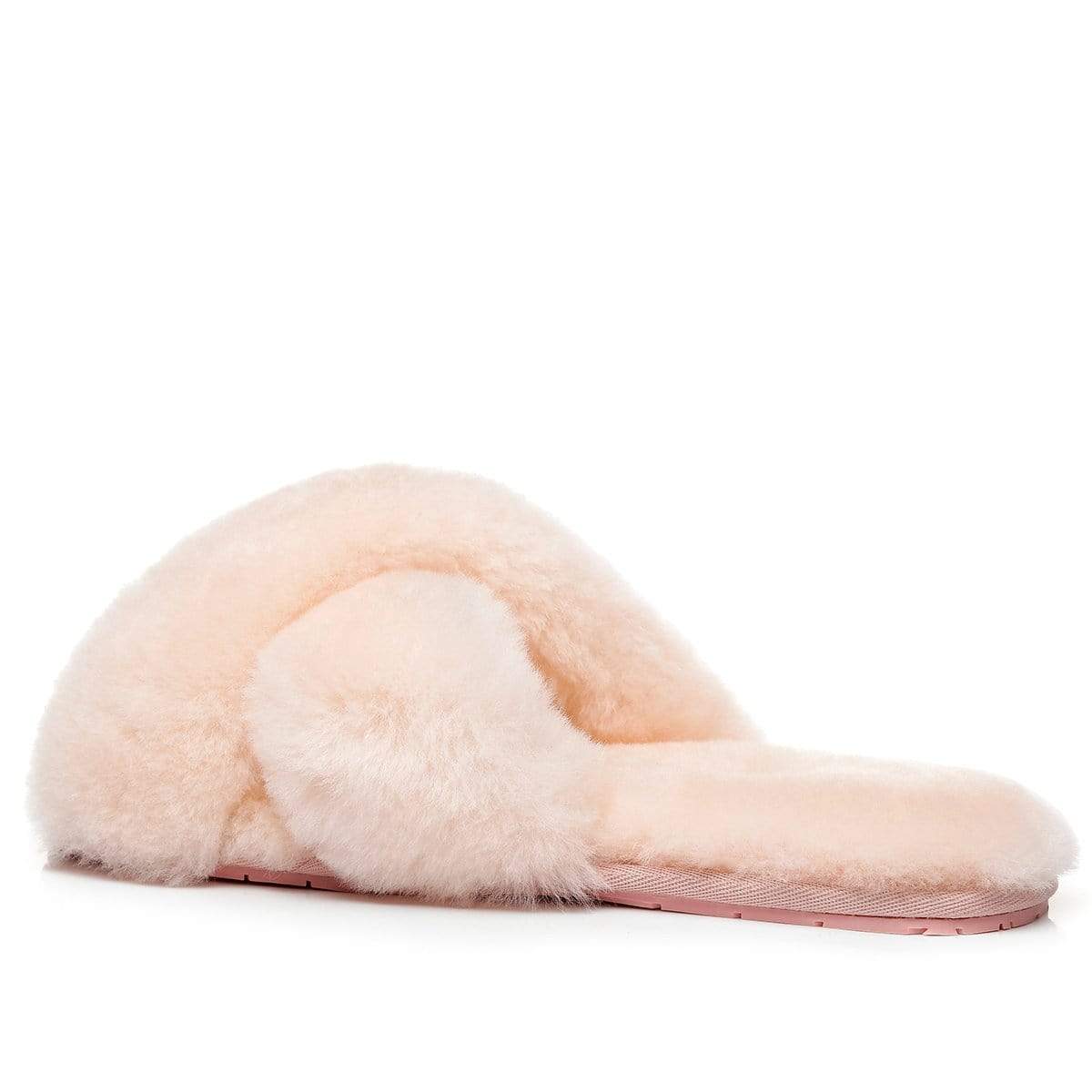 EverUgg Premium Cross Fluff Slides for women featuring soft, plush cross-fluff design and comfortable slip-on style.