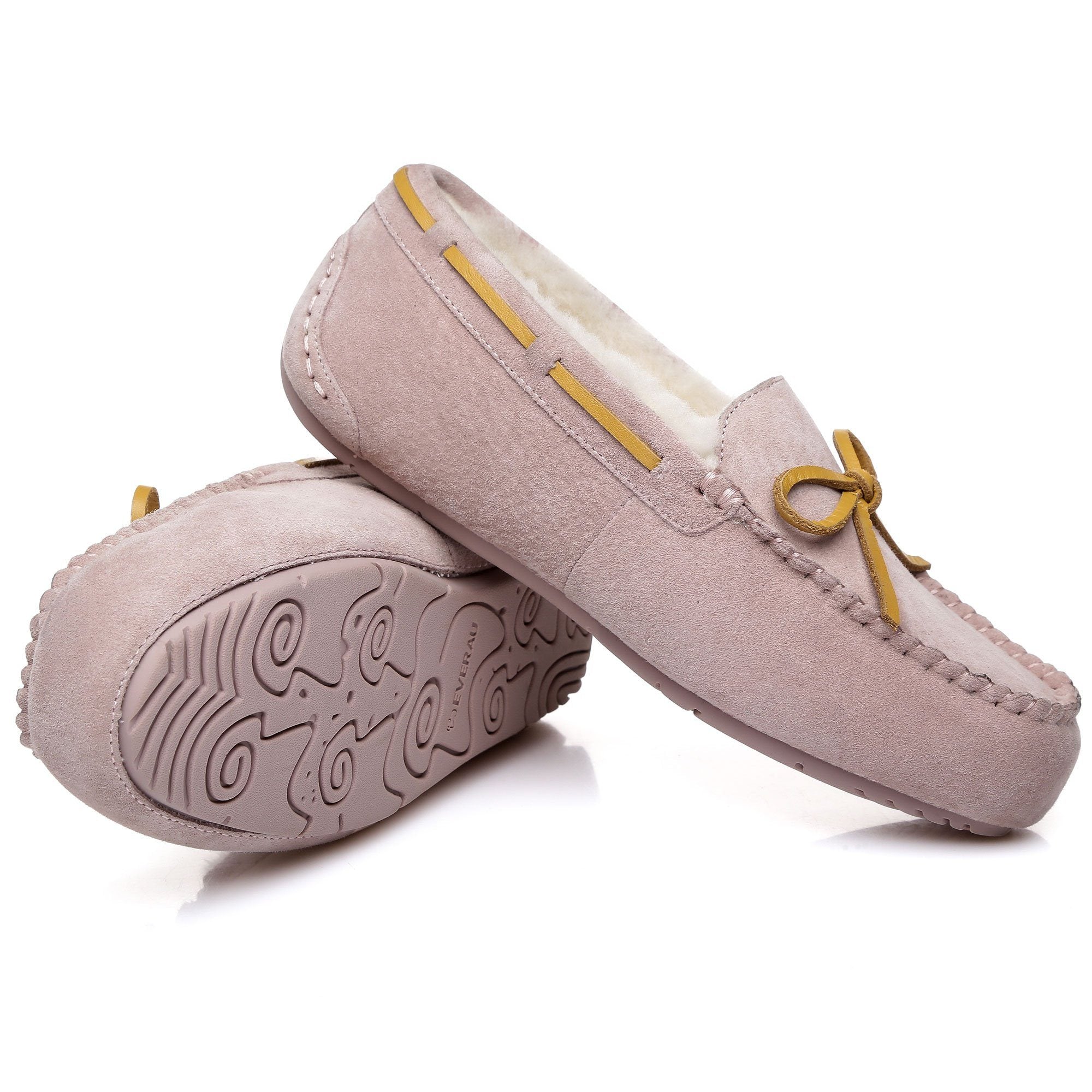 EverUgg moccasin shoe featuring a plush sheepskin insole, designed for comfort and style in women's footwear.