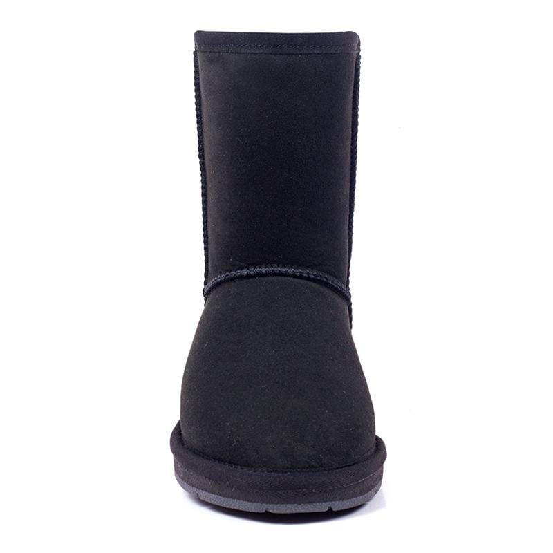 A pair of Auzland premium short classic UGG boots for women, featuring soft suede exterior and cozy shearling lining.