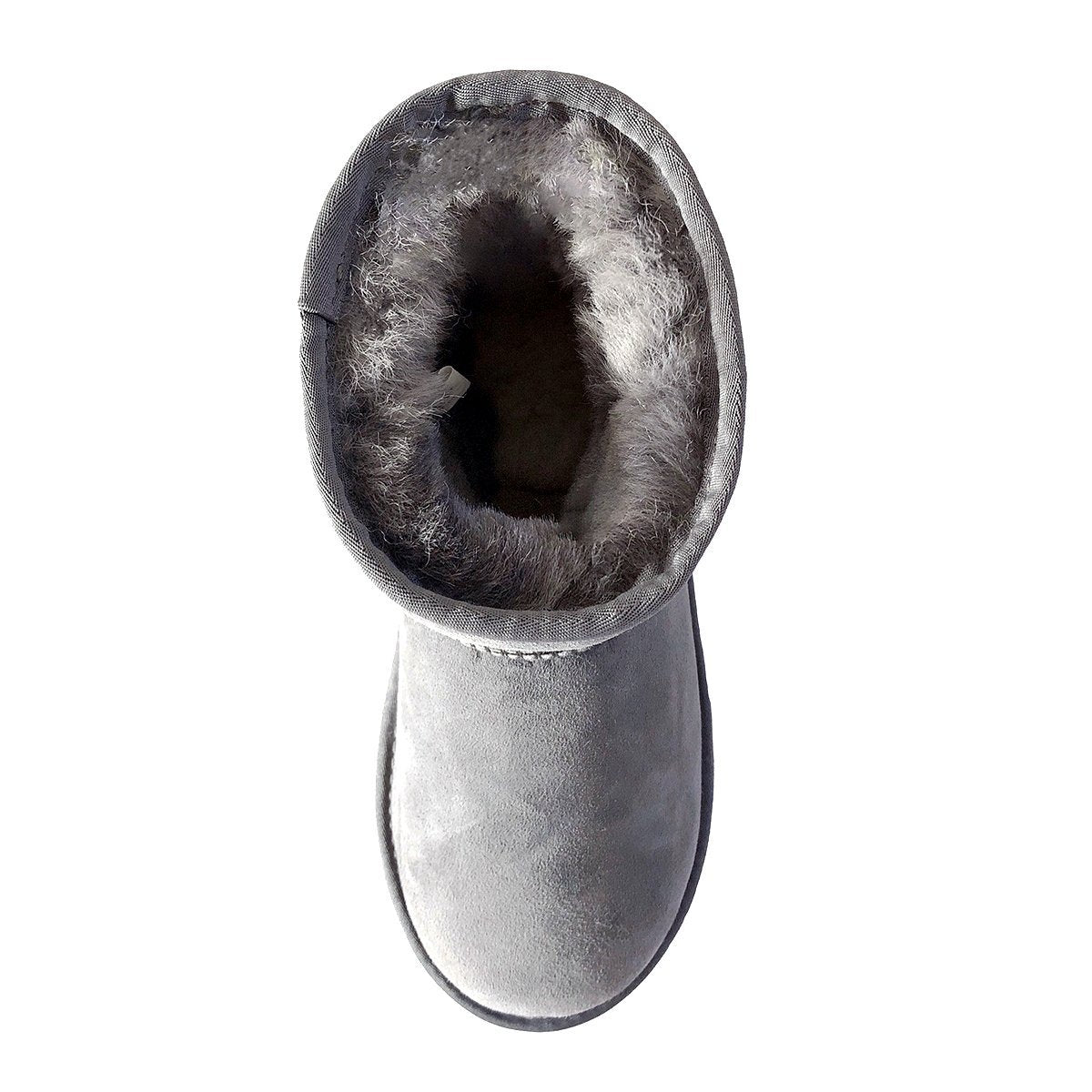 A pair of Auzland premium suede mini classic UGG boots for women with cozy shearling lining and stylish ankle-high design.