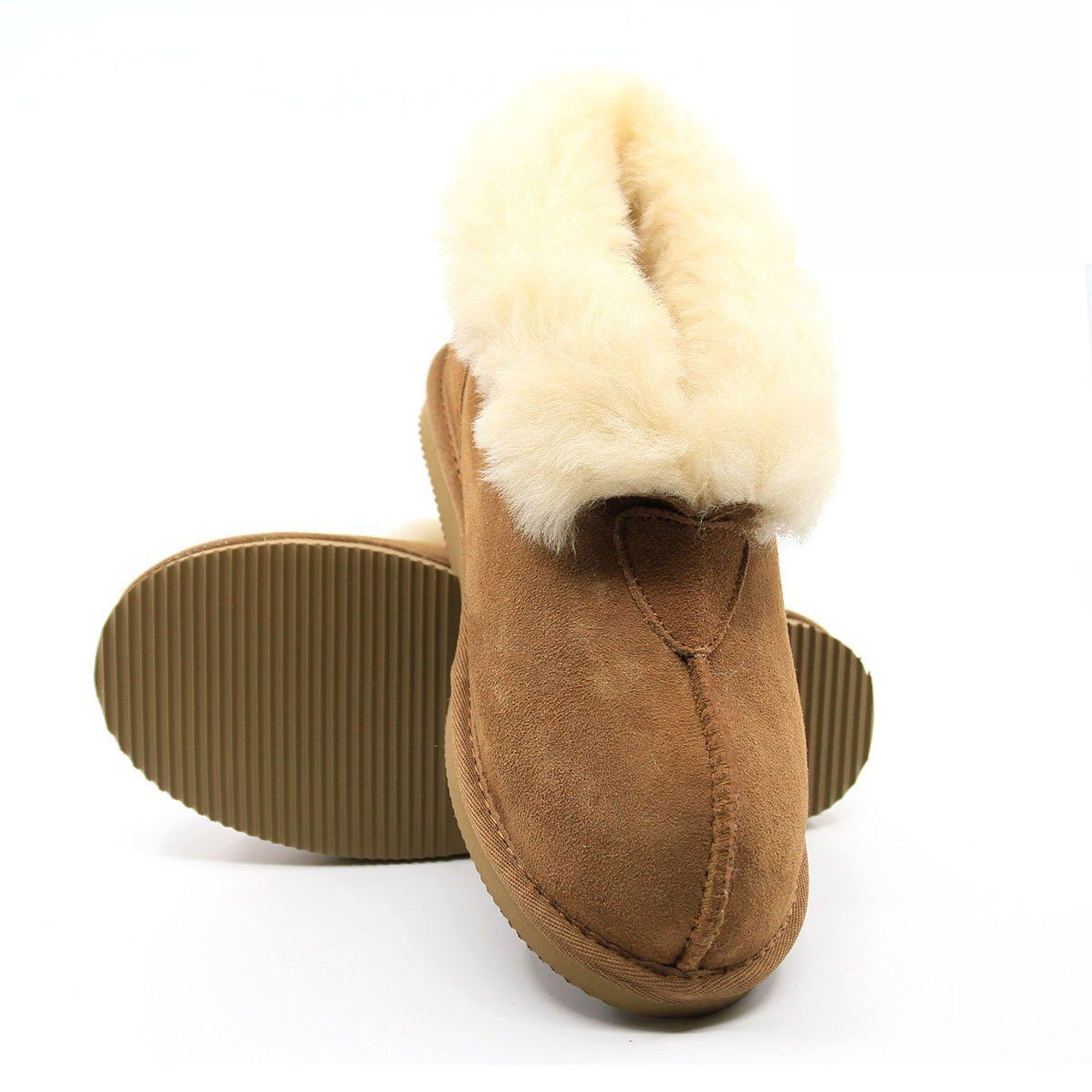 Auzland Premium UGG ankle slippers for women, Australian-made, soft cozy slippers with a plush design and ankle coverage.