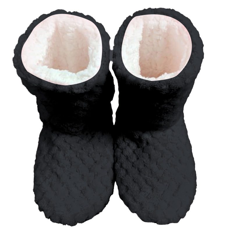 Grey Snuggyz home booties with soft, plush fabric and cozy design, perfect for indoor comfort and warmth.