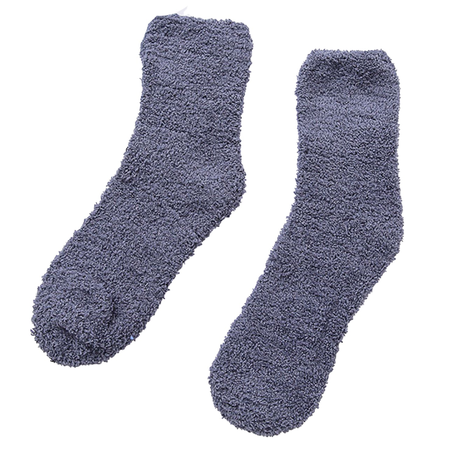 Grey Snuggyz® Ultra Soft Socks laid flat, showcasing their cozy, plush fabric and comfortable fit.