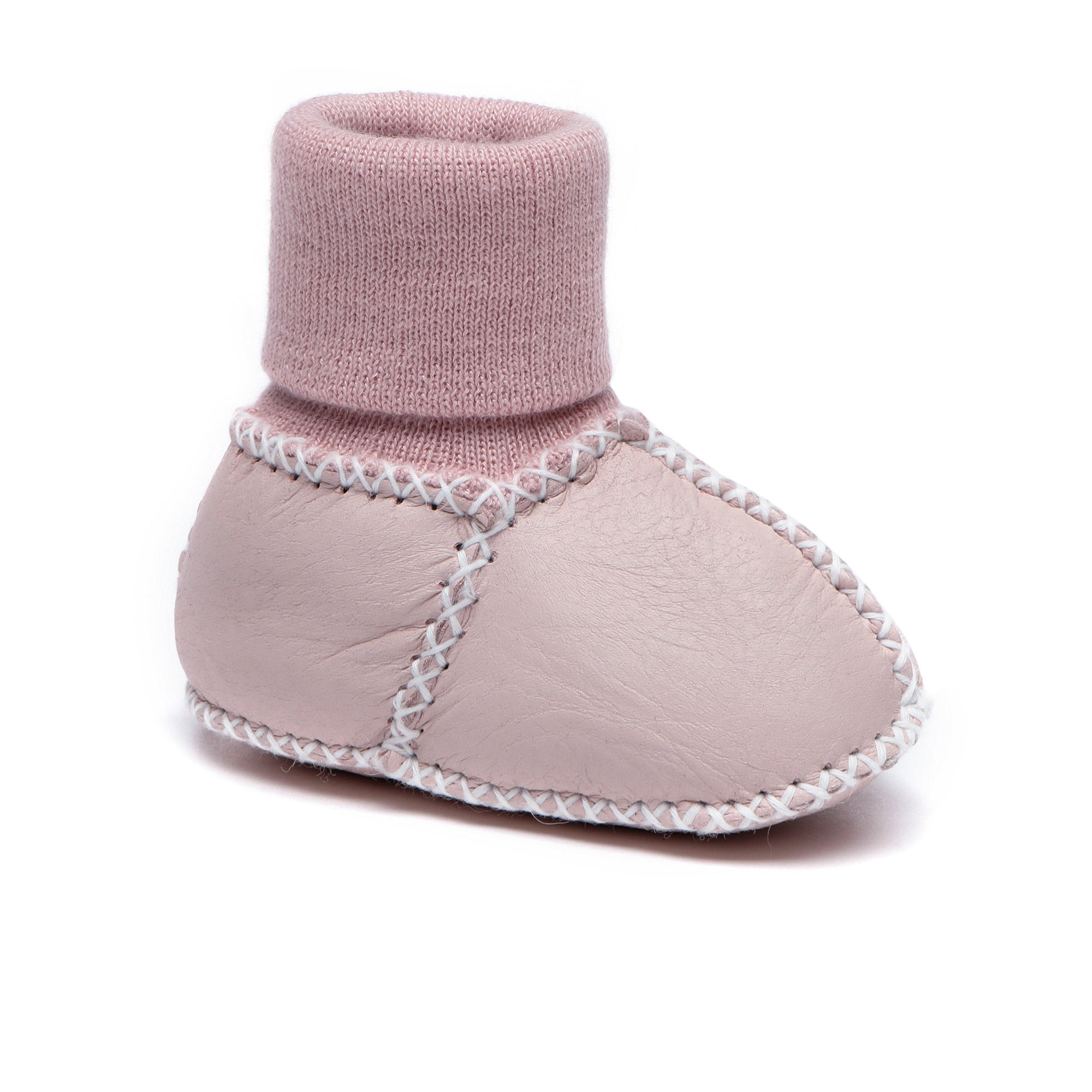 Close-up of EverUgg baby booties in soft, cozy material, designed for infants and toddlers, featuring a classic UGG style.