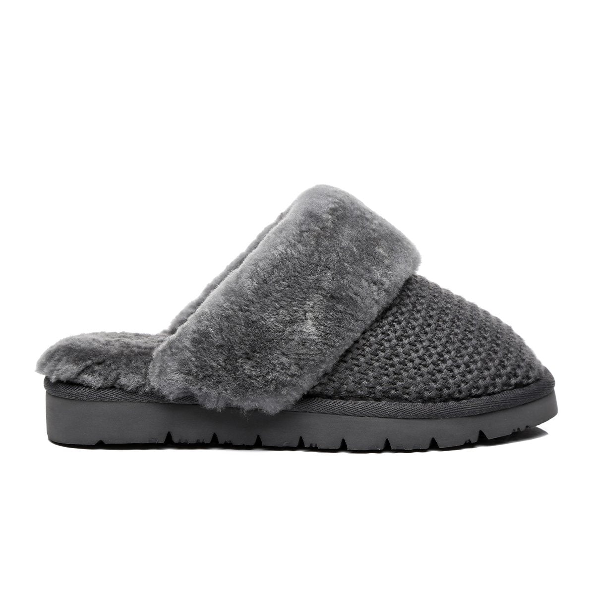 EverUgg grey canvas slippers for women and men, stylish slip-on shoes with comfortable design and casual look.