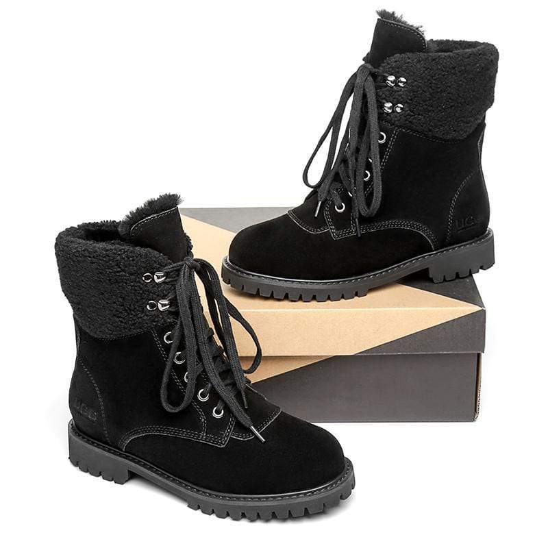 EverUgg UGG Irene fashion boots for women, stylish ankle boots with a sleek leather finish and comfortable heel.