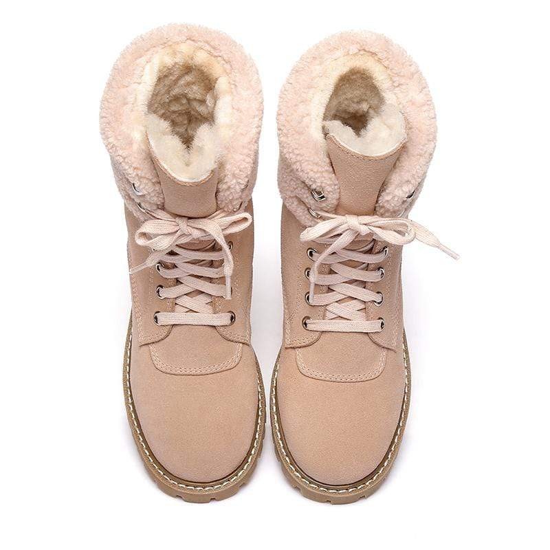 EverUgg Irene fashion boots for women, stylish leather shoes with ankle-high design and cozy lining, perfect for casual wear.