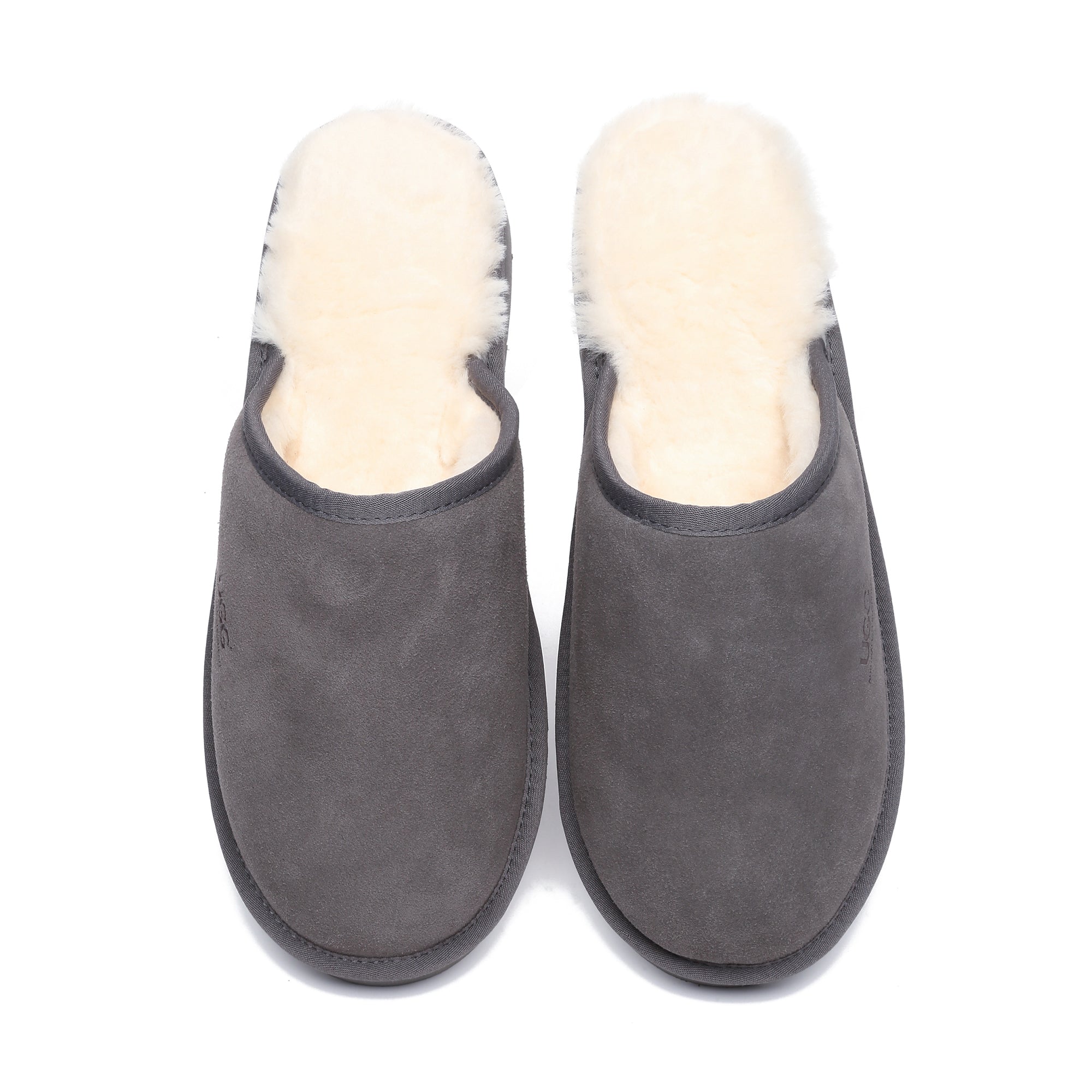 EverUgg men's grey slippers with ultra comfort sole, soft interior, and casual slip-on design for cozy indoor wear.