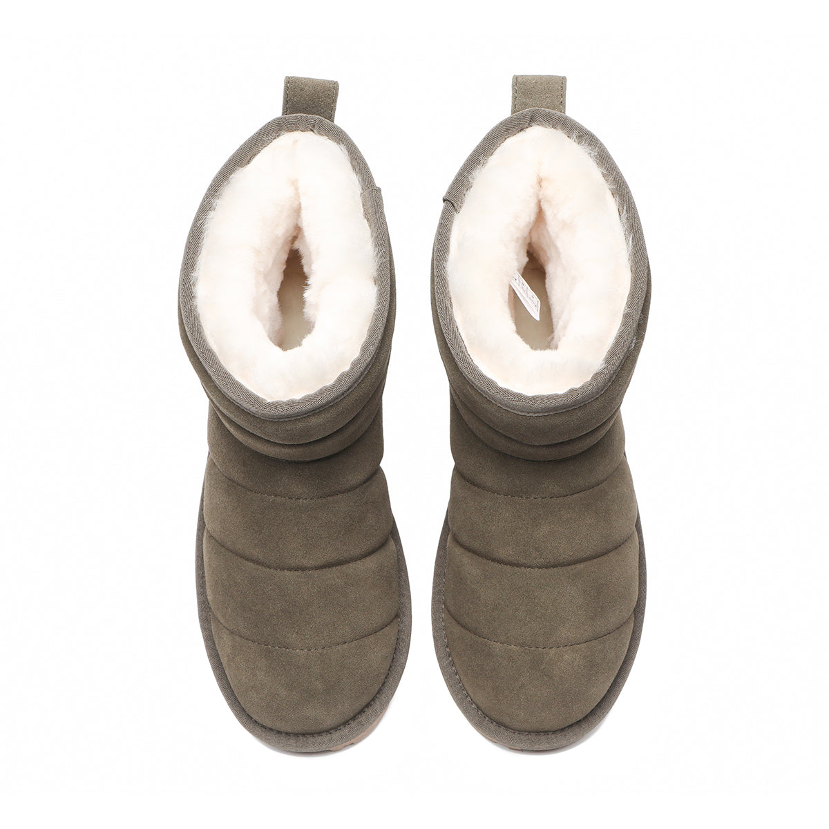 EverUgg UGG Mini Puffer Boots for women, stylish quilted winter shoes with a cozy fur lining and durable sole.