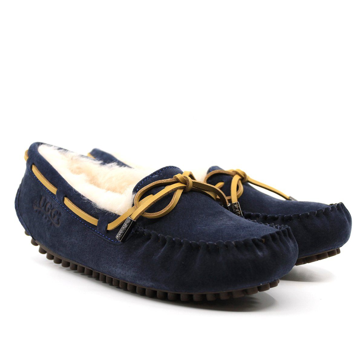AuSnow UGG Ozsnow Premium Moccasin women's slippers with soft suede exterior and cozy interior for comfortable indoor wear