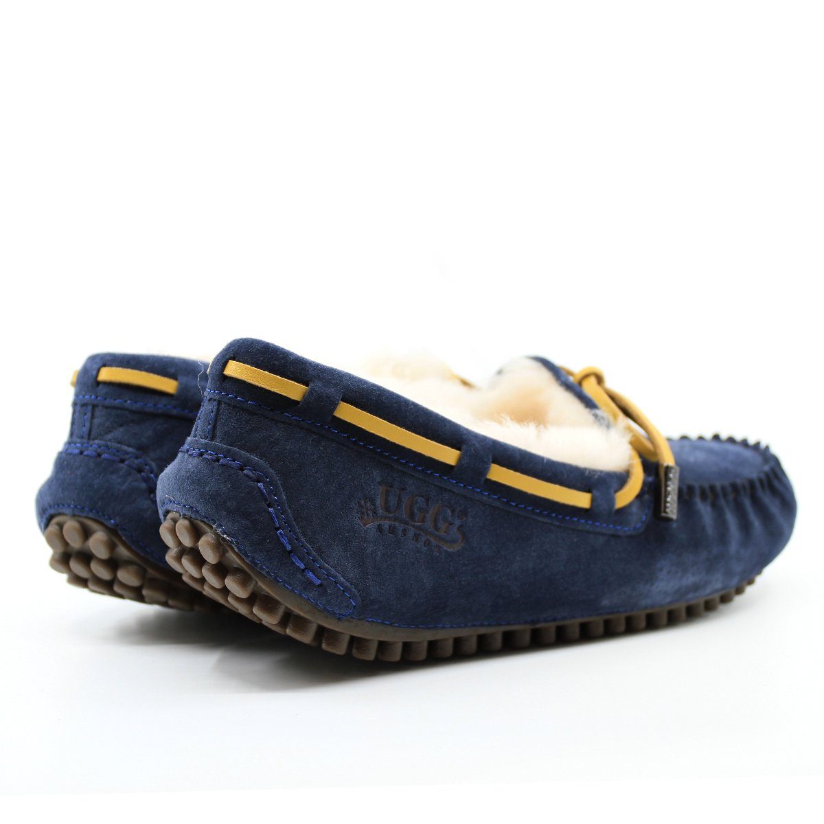 AuSnow UGG Ozsnow Premium Moccasin women's slippers with soft leather and cozy lining, perfect for indoor comfort.