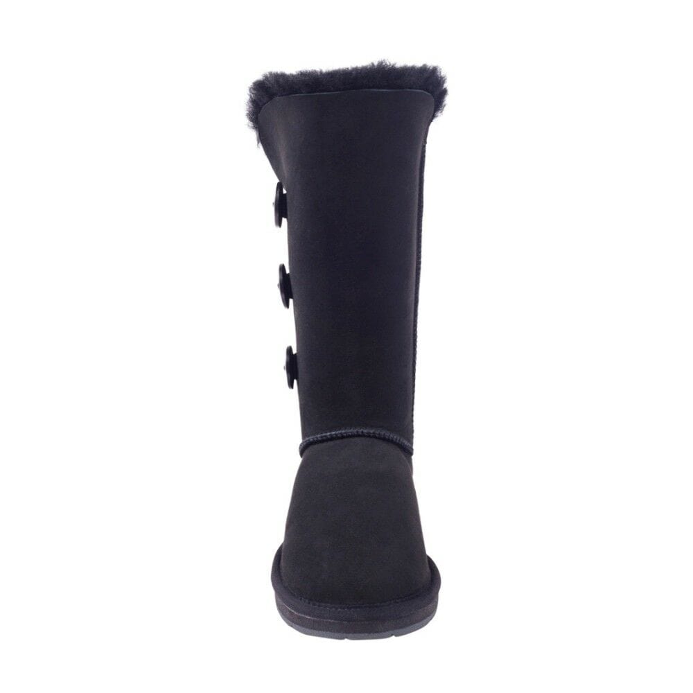 Auzland UGG Premium Classic Tall 3-Button Boots for women, shown in soft suede with three decorative buttons and cozy sheepskin lining.