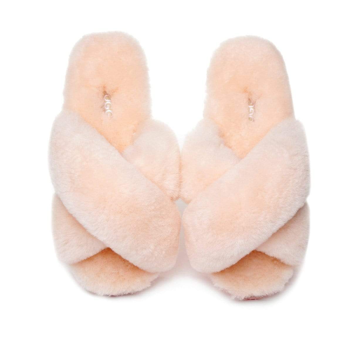 Premium Cross Fluff UGG Slides