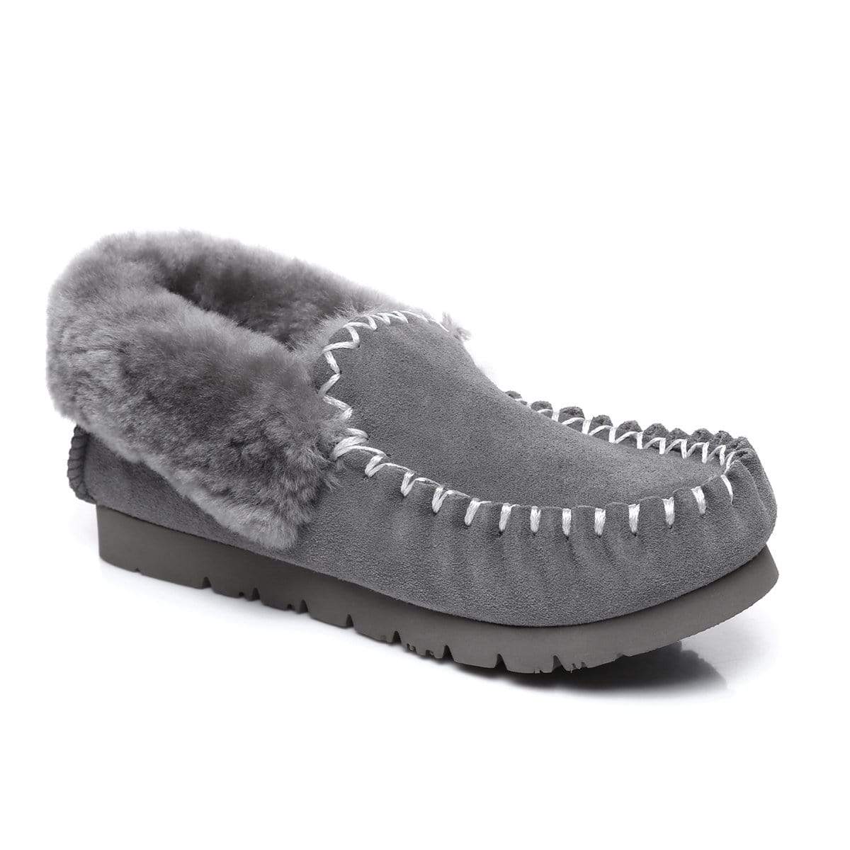 EverUgg UGG premium traditional moccasin slippers for women, featuring soft leather and cozy interior for comfortable wear