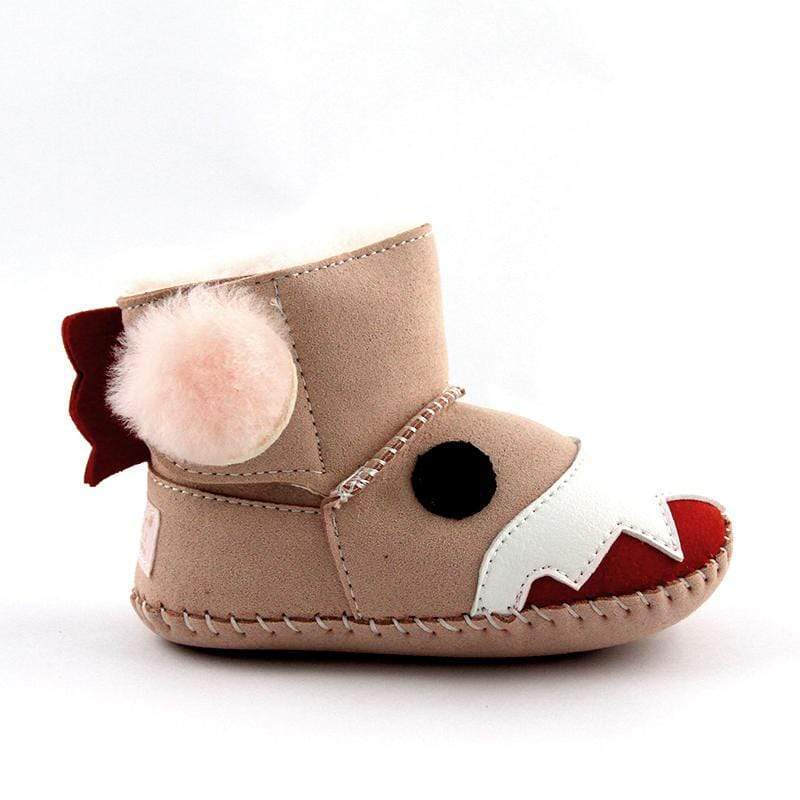 DK UGG stylish baby girl boots in pink with shark design, kids' fashion shoes for infants, small size, cozy and trendy footwear