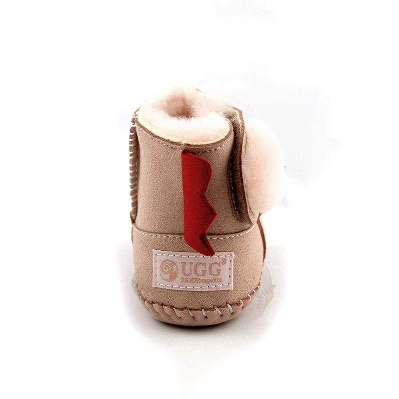 DK UGG stylish baby boots for kids, soft fabric shoes with cozy lining and adorable design for little feet.