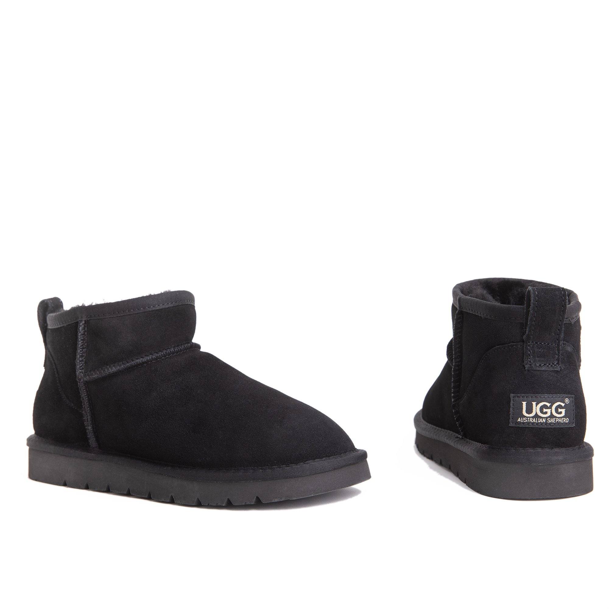 EverUgg Ultra Mini UGG Boots for women, showcasing plush sheepskin interior and classic suede exterior with a cozy design.
