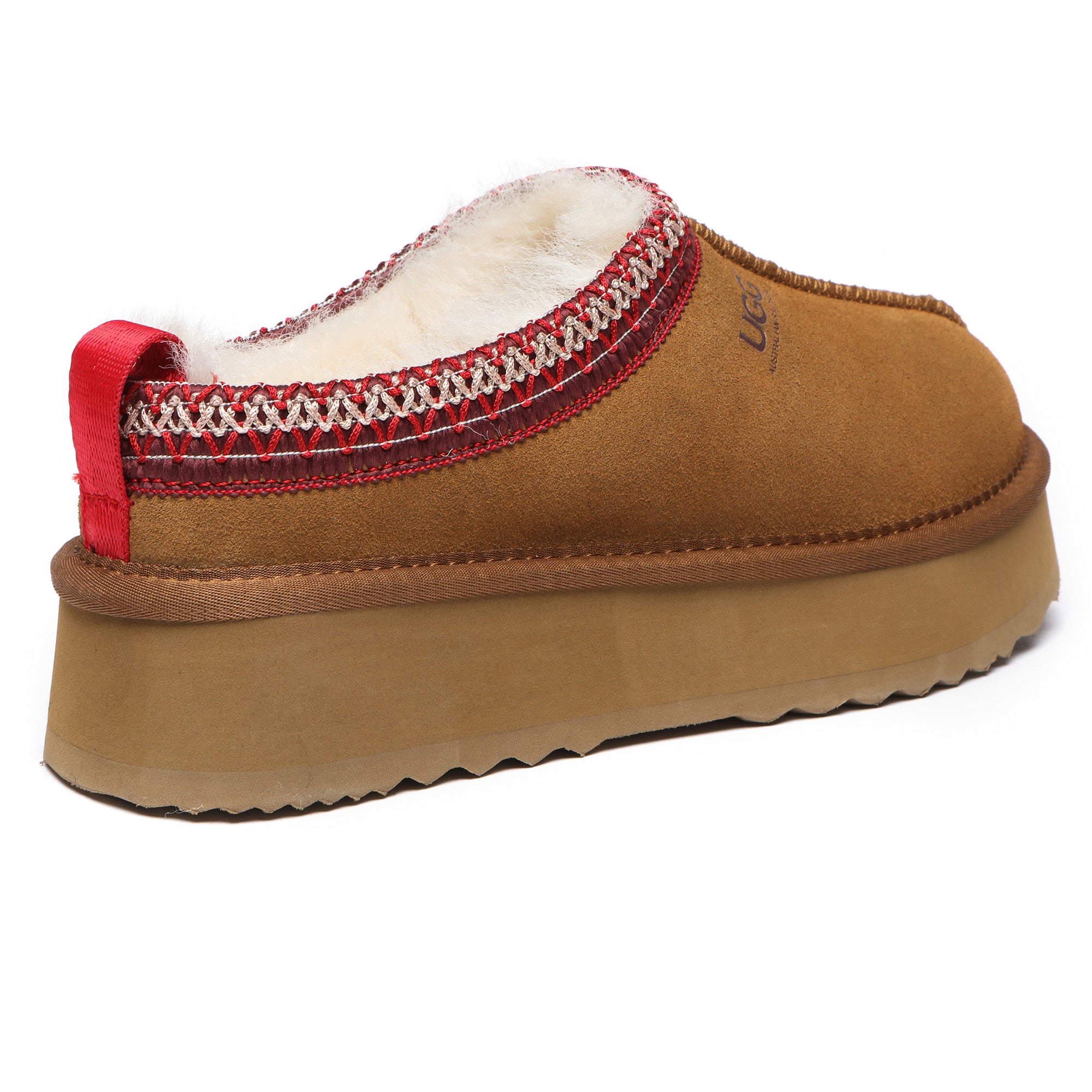 EverUgg Vinny UGG platform slippers with plush lining and thick soles, shown in a cozy indoor setting.