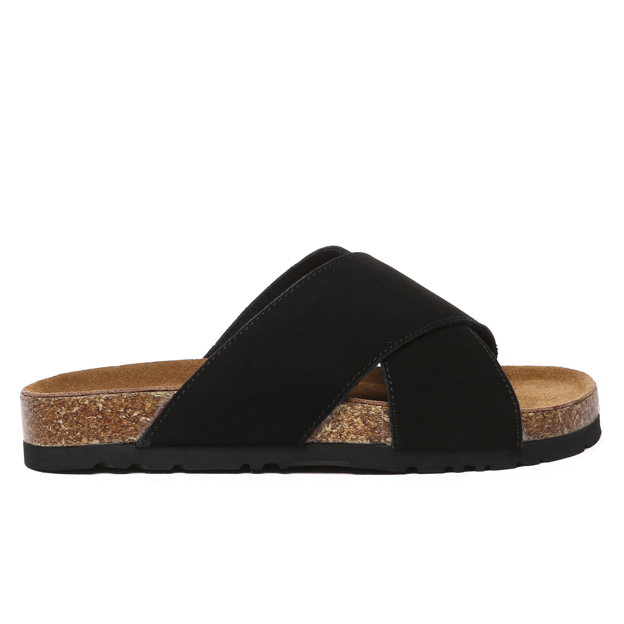 EverUgg crossover summer leather slide sandals for women, stylish and comfortable slippers with a sleek leather design.