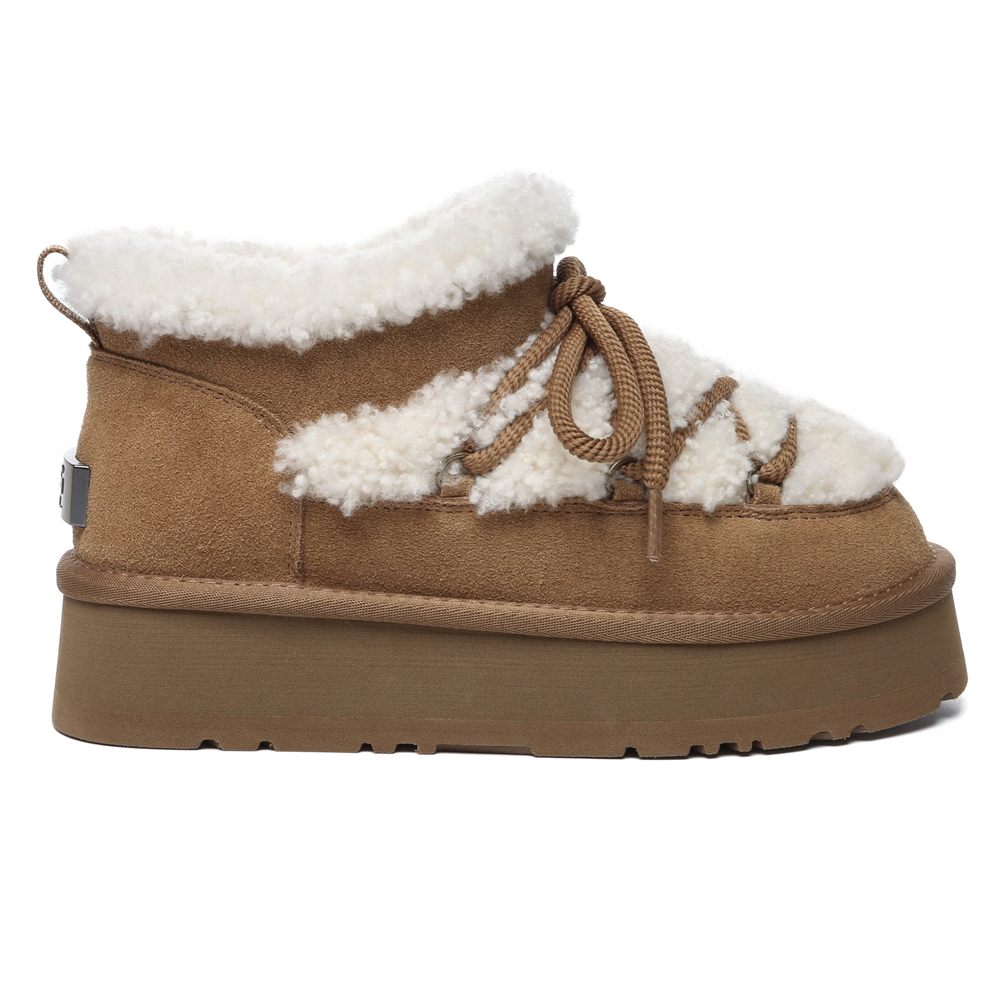 Shearling Lace UGG Mini Platform Boots