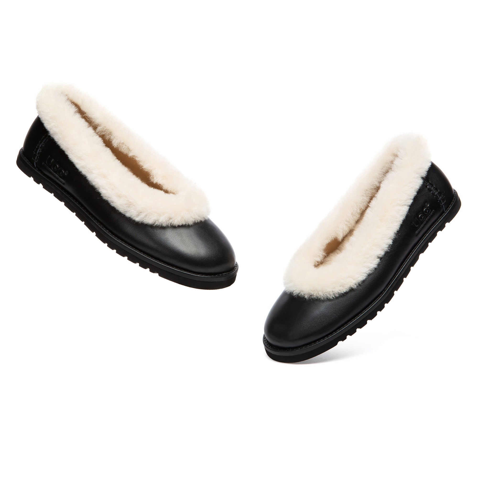 EverUgg Millie open trim Nappa leather slippers with plush interior and stylish design, perfect for comfy indoor wear.