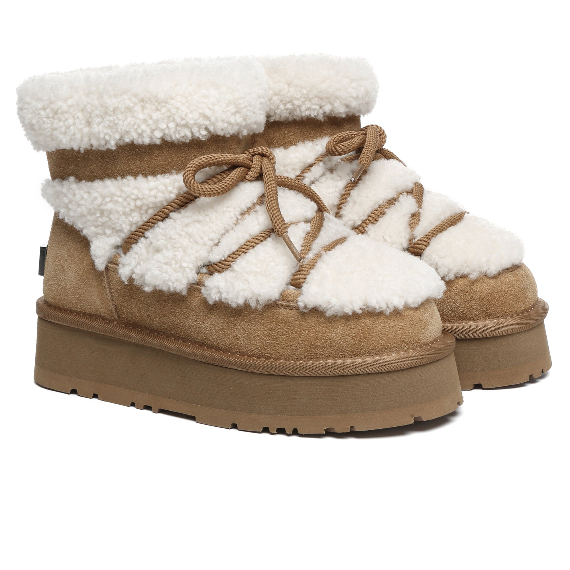 Shearling Lace UGG Platform Boots