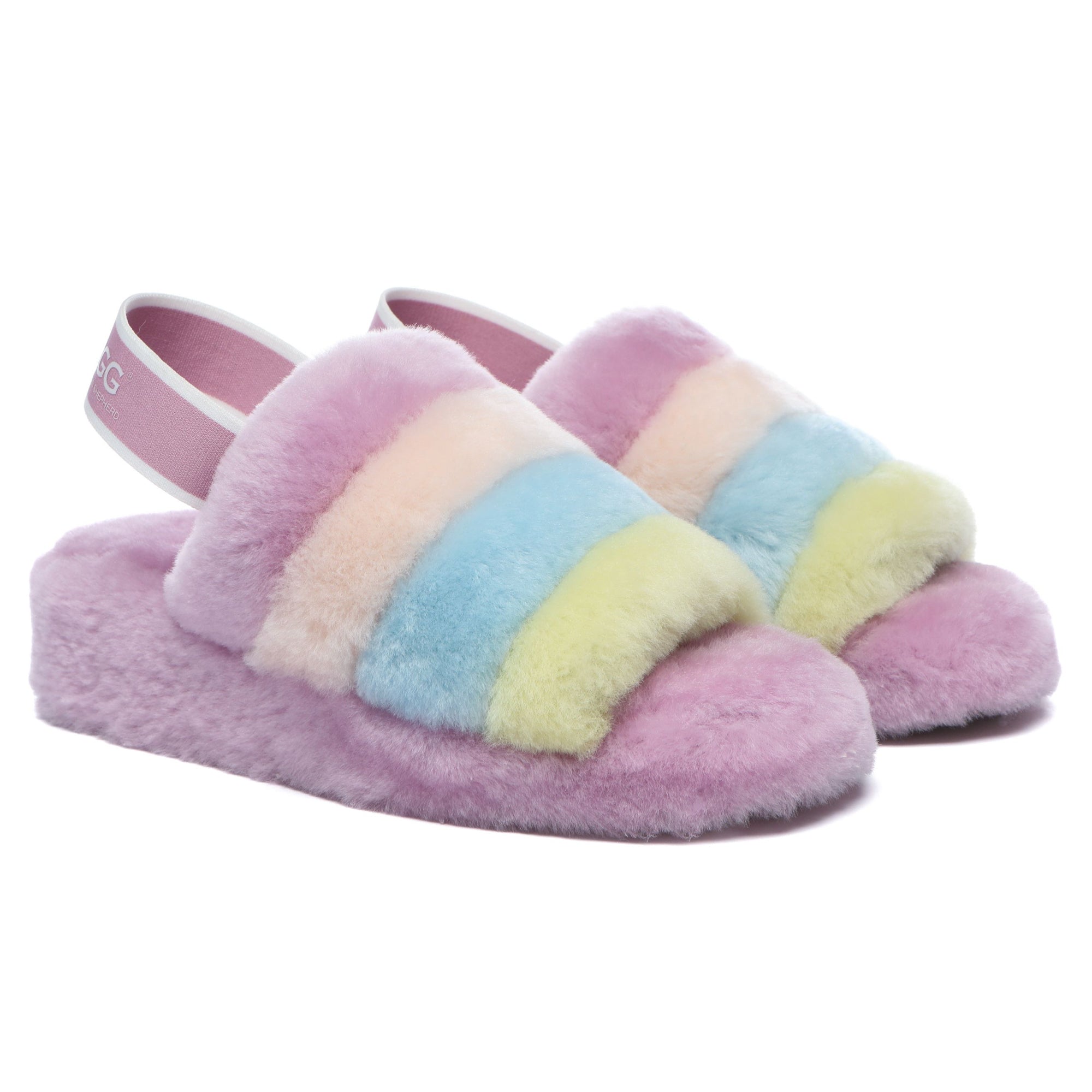 Rainbow Puffy UGG Slippers