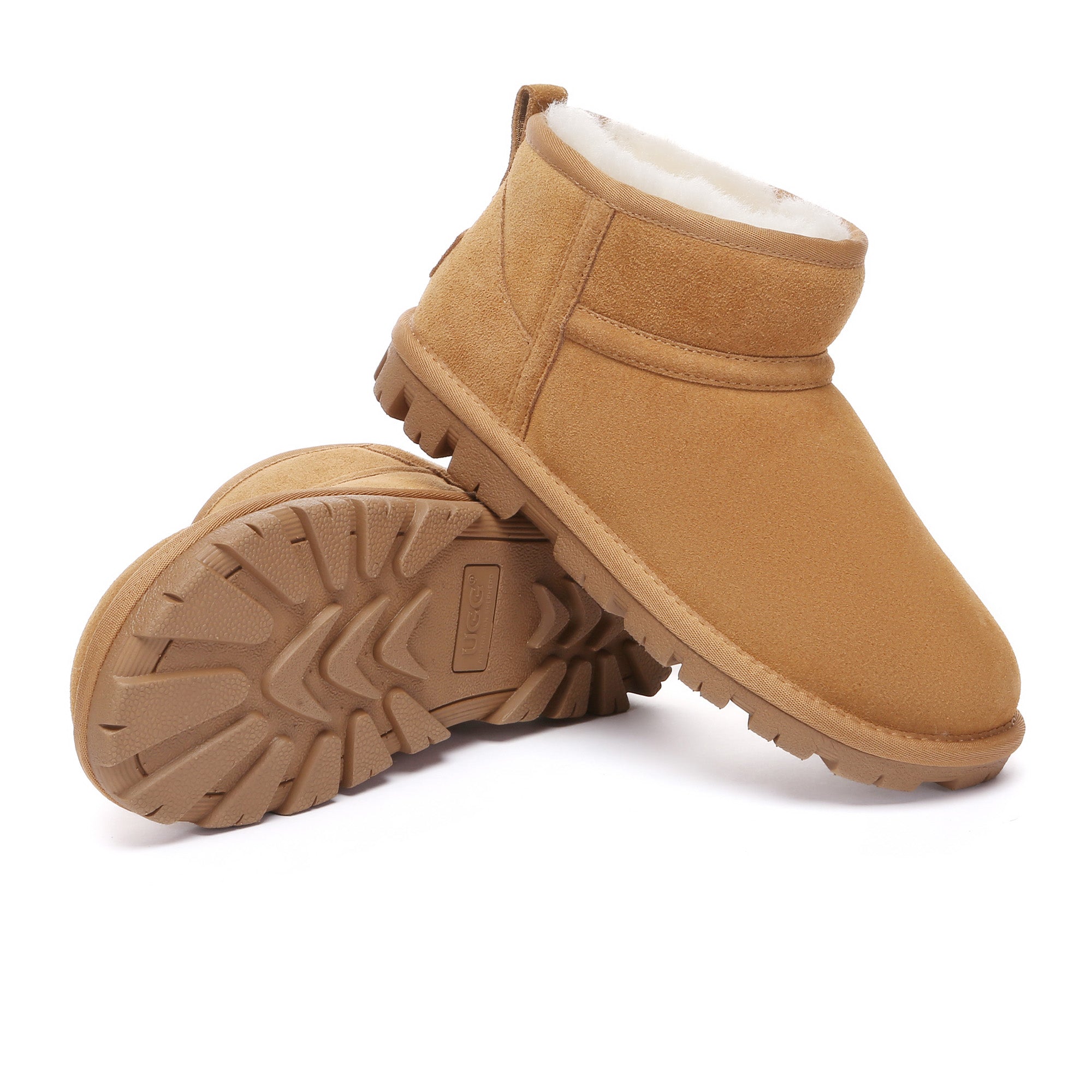EverUgg Active Sole Ultra Mini UGG boots for women, classic sheepskin-lined shoes with a cozy, stylish design.