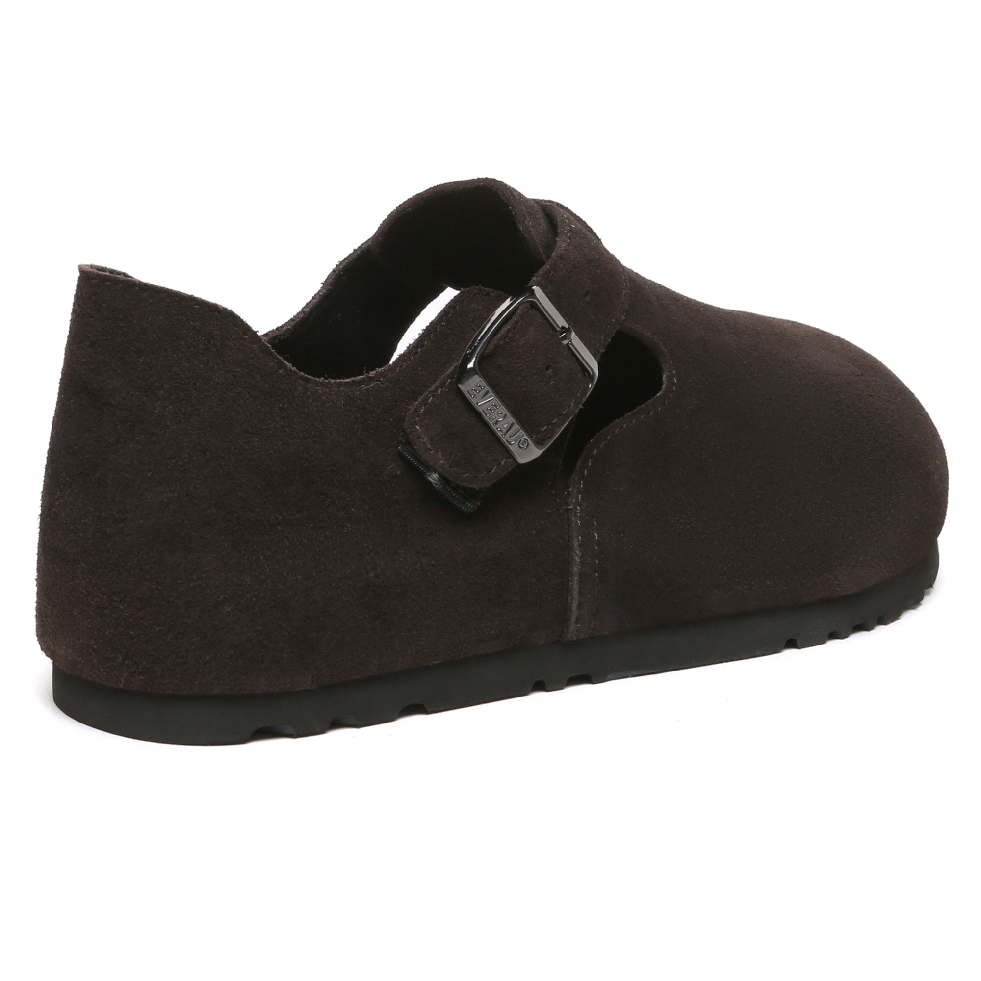 EverUgg adjustable buckle clog slippers with soft material and slip-on design, perfect for comfortable indoor wear.